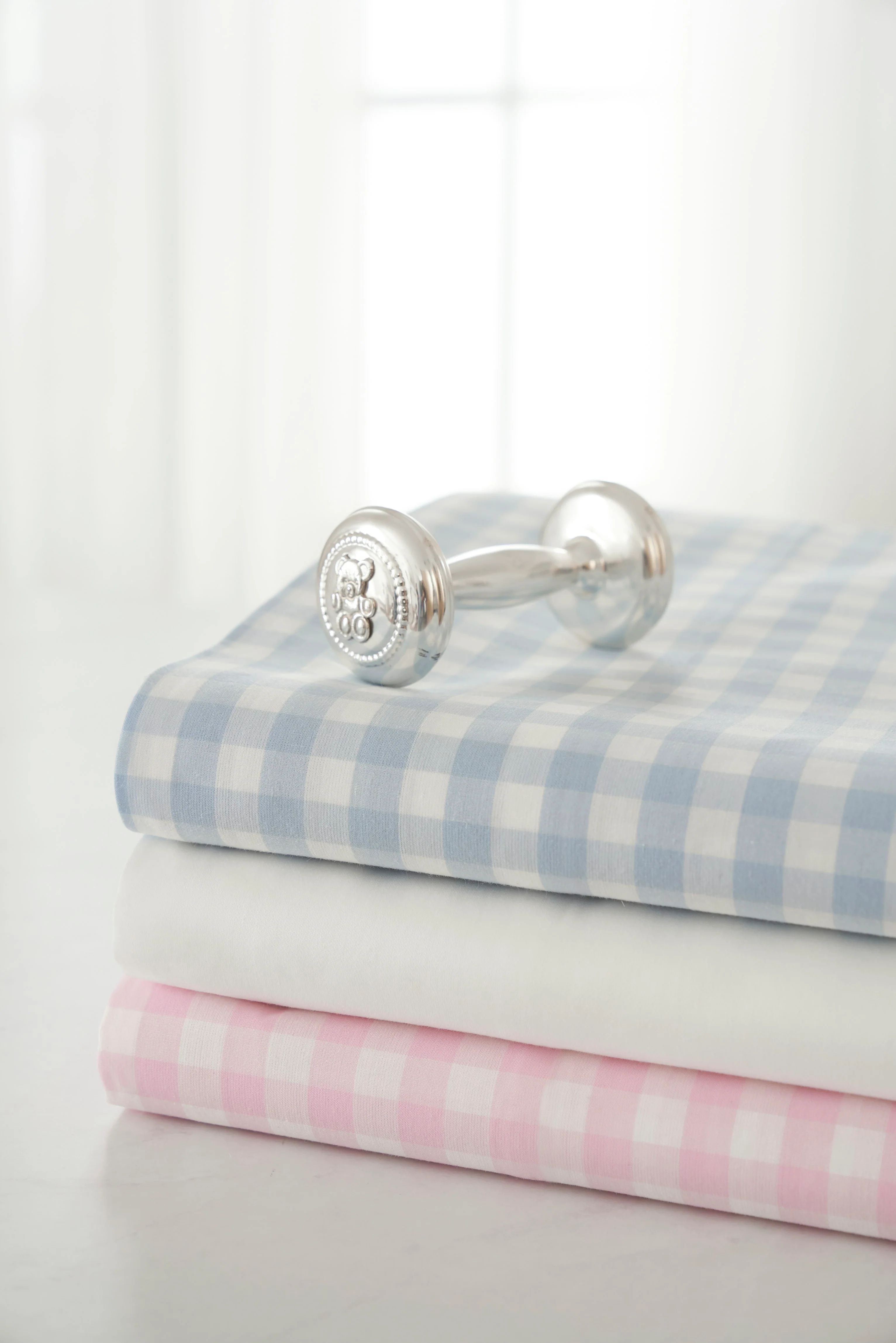 Luxe Premium Percale Crib Sheet in Pink Gingham - Image 5
