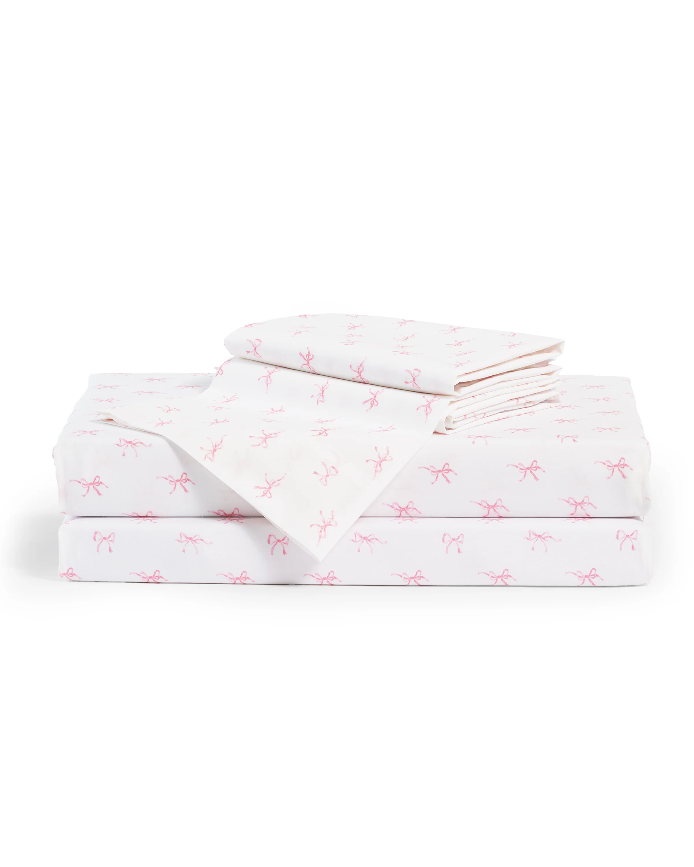 Luxe Premium Percale Bed Sheets in Blushing Bows