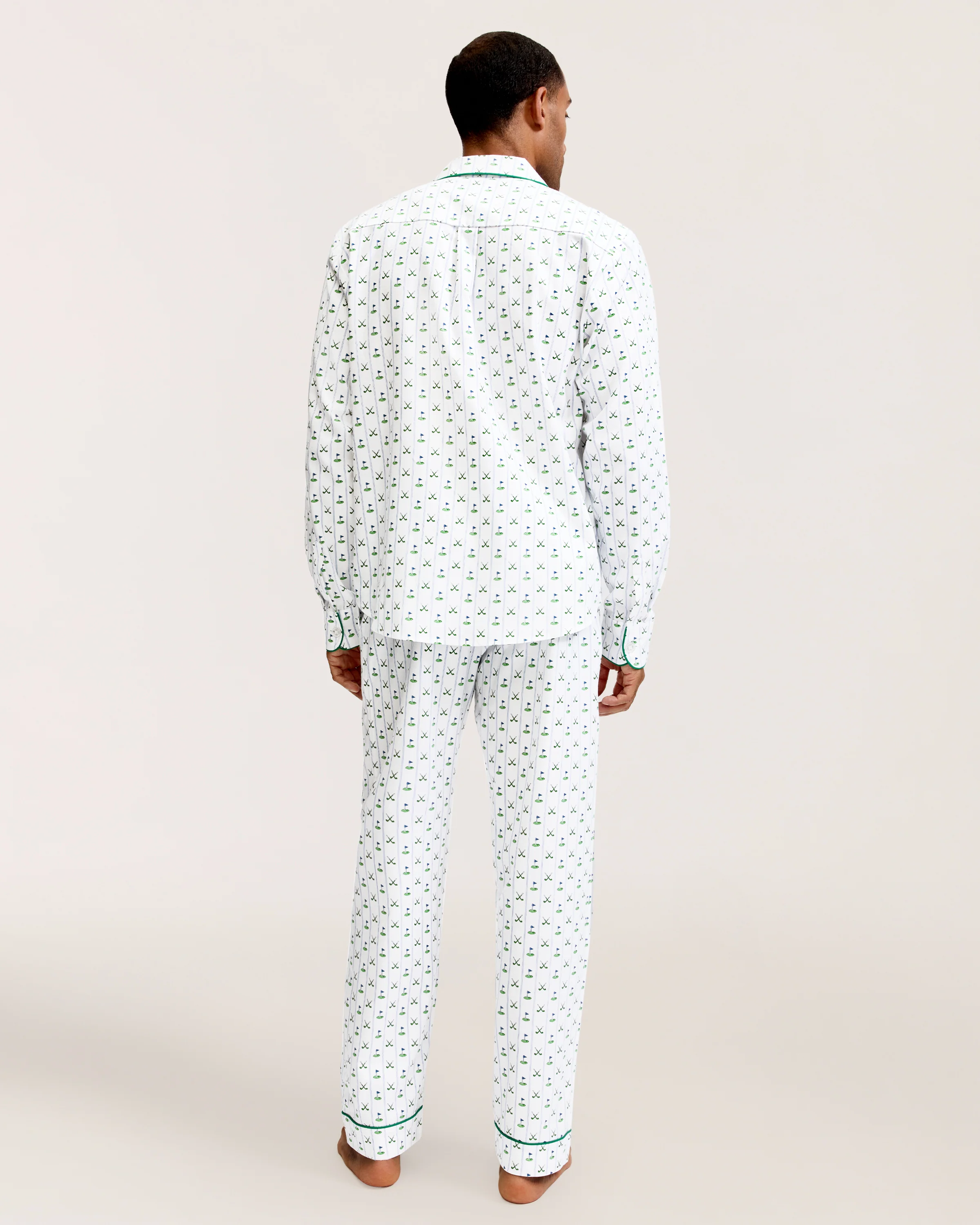 Men's Twill Pajama Set in Fairway Stripe - Image 4