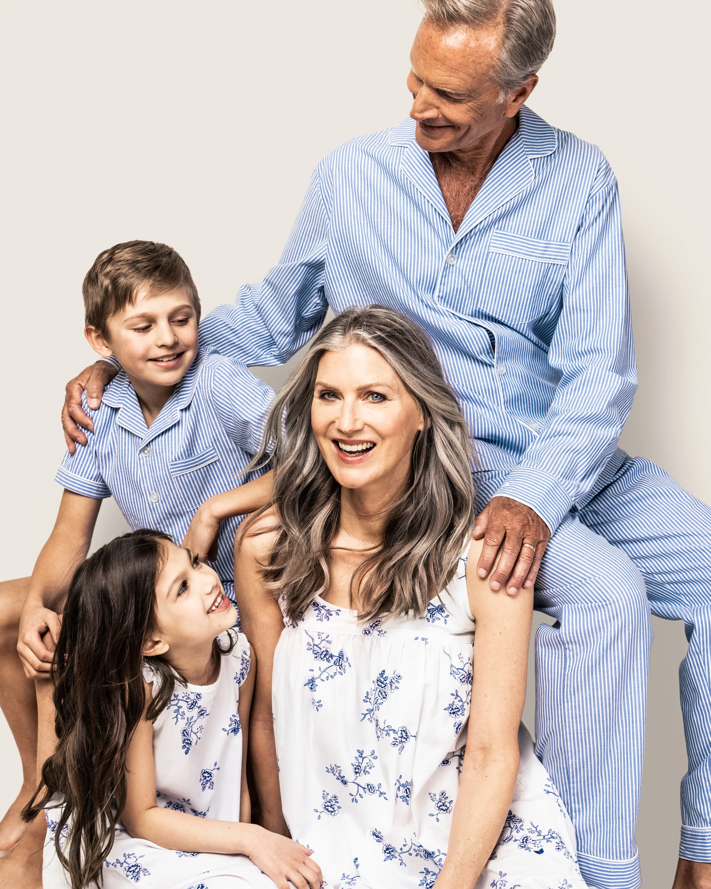 Men's Twill Pajama Set in French Blue Heritage Stripe - Image 4