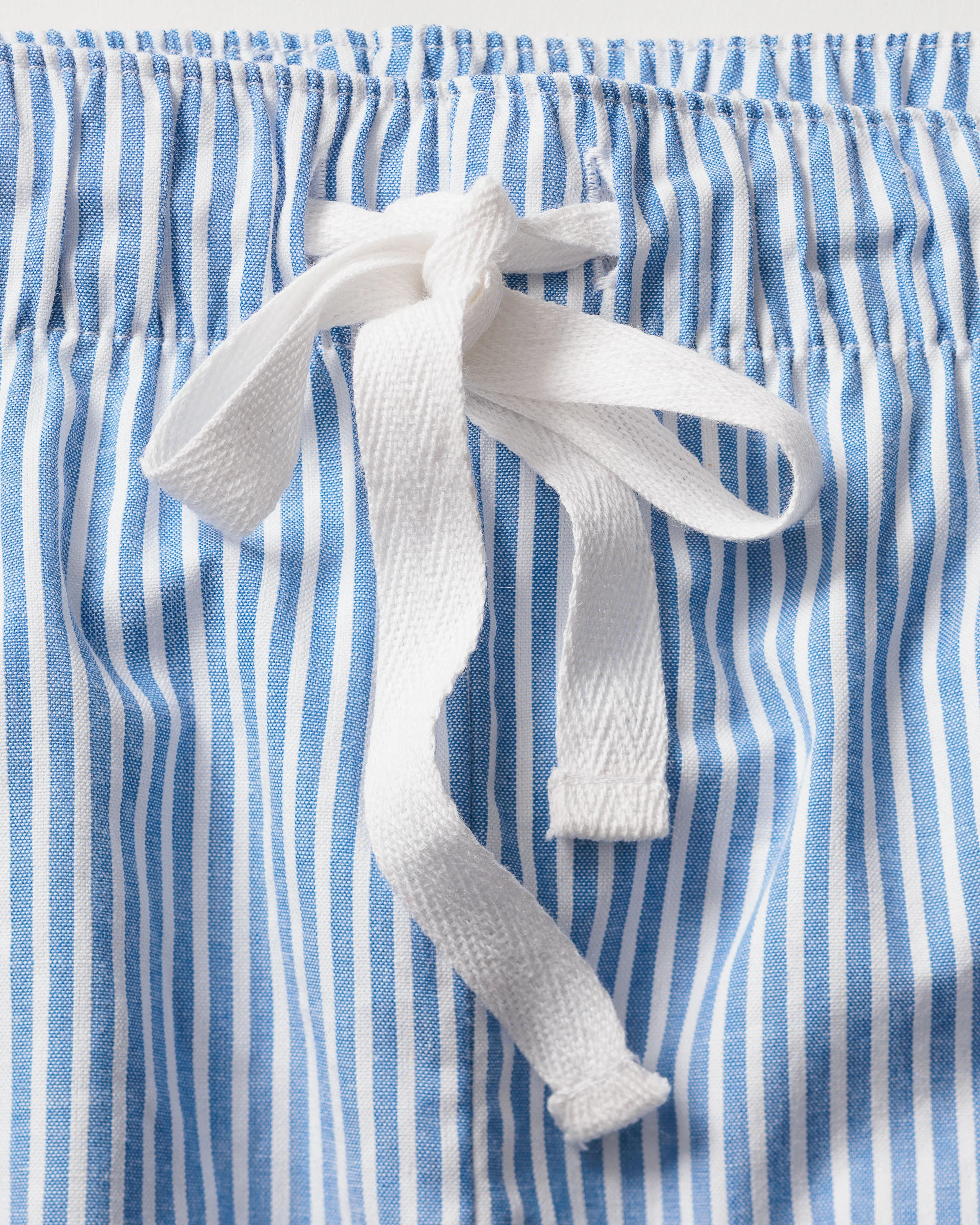 Men's Twill Pajama Set in French Blue Heritage Stripe - Image 6
