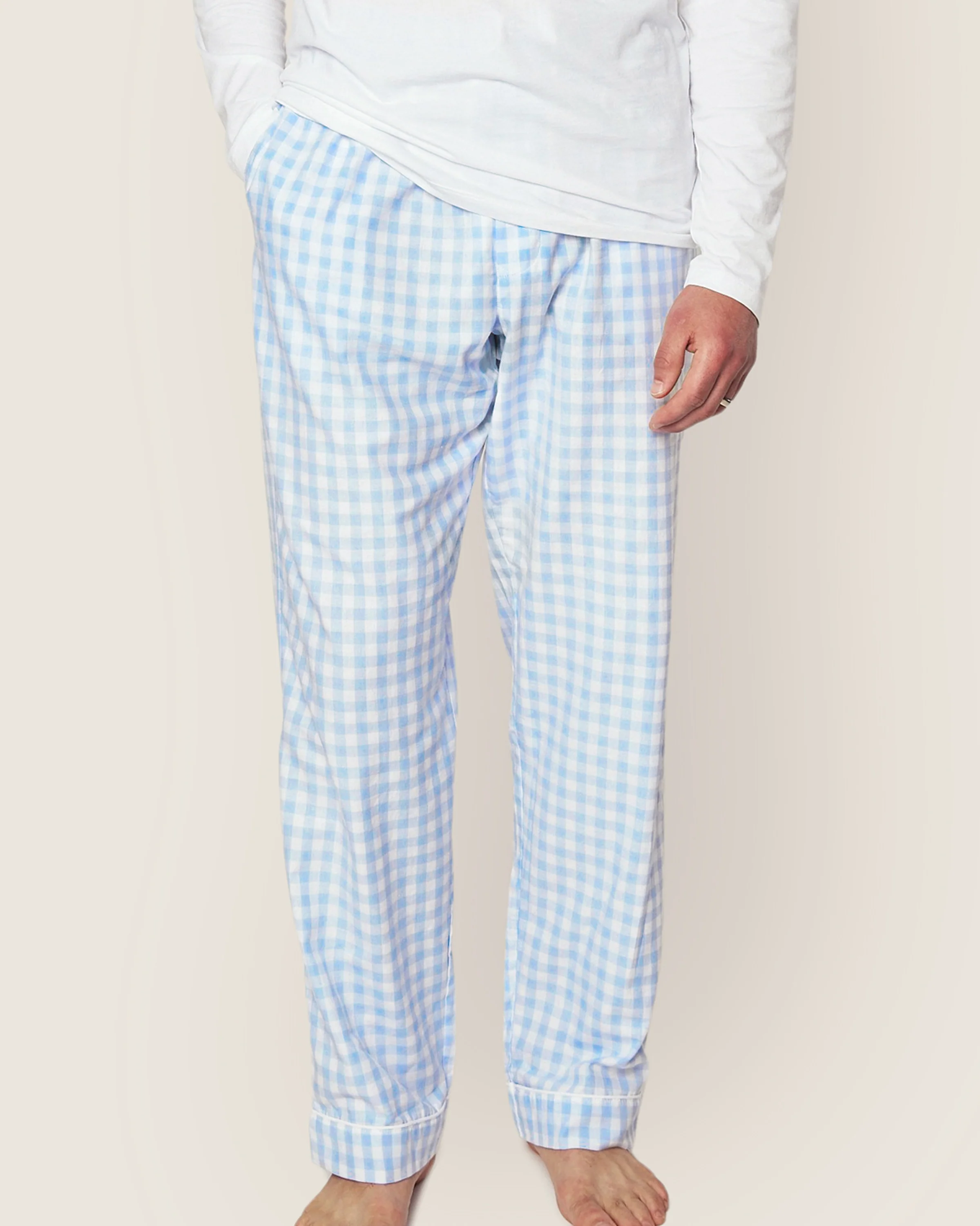 Men's Twill Pajama Pant in Light Blue Gingham - Image 3