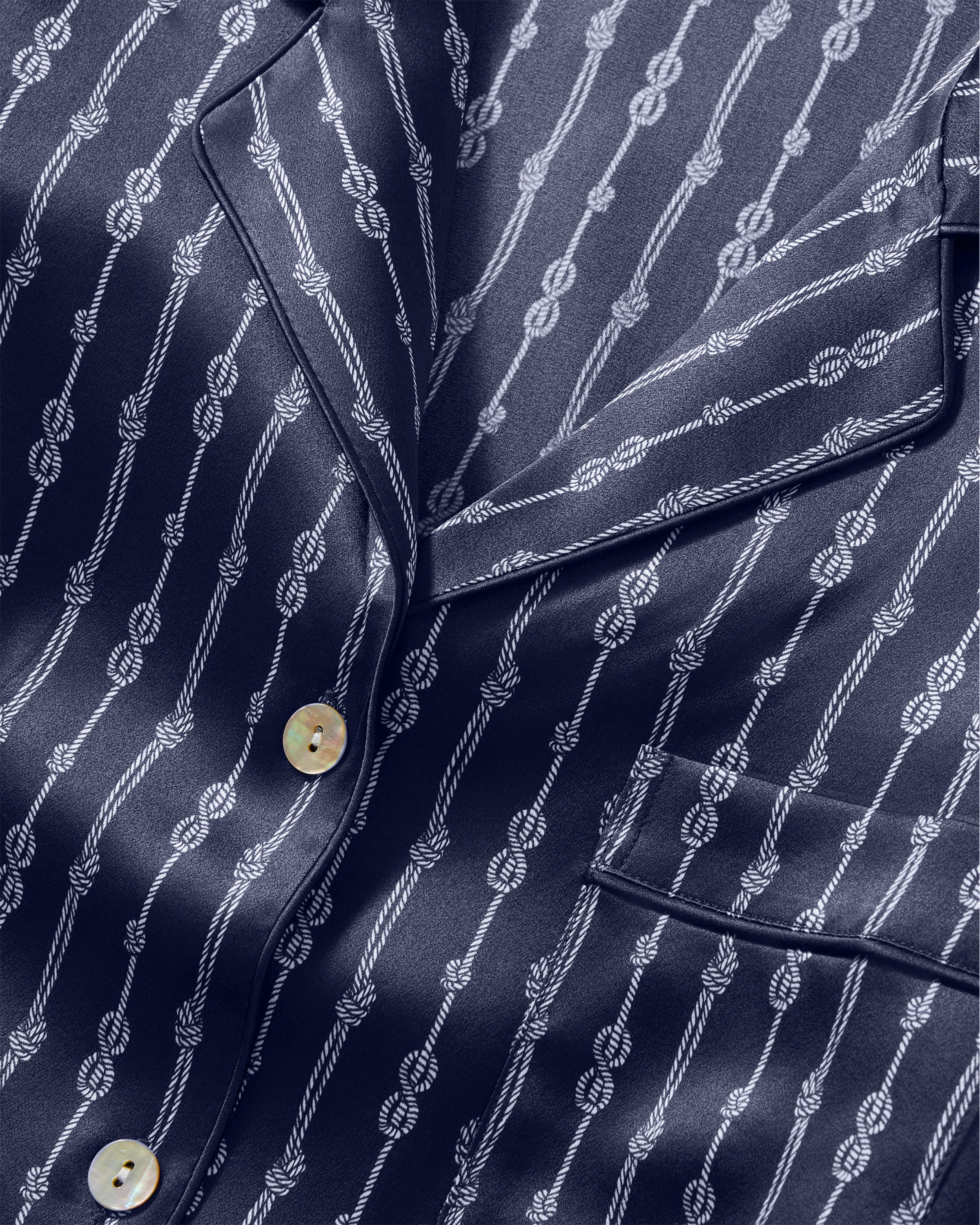 Men's Silk Pajama Set in Nautical Knots - Image 7