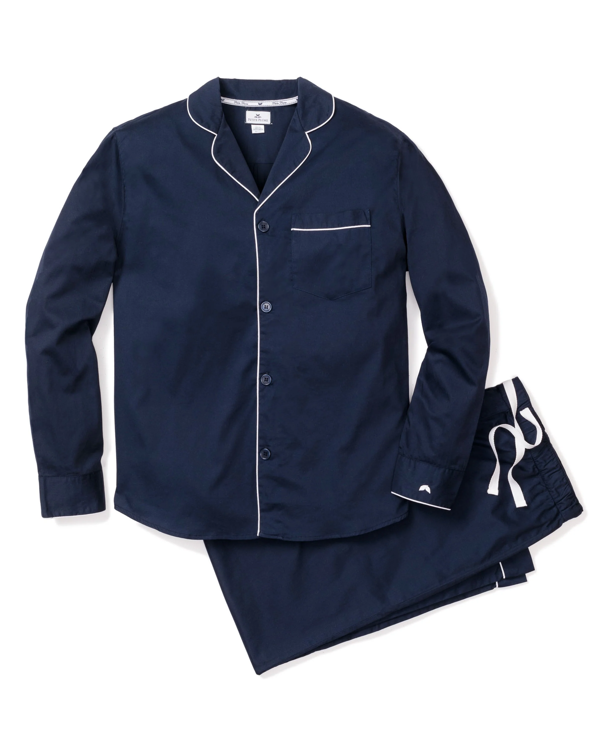 Men's Flannel Pajama Set in Navy - Image 4
