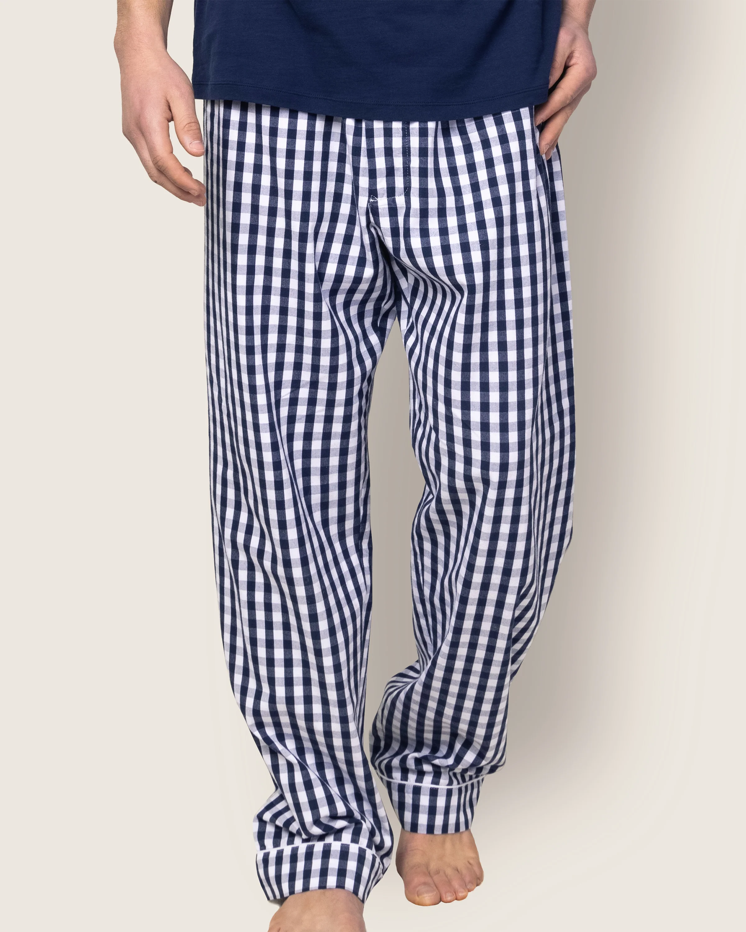 Men's Twill Pajama Pant in Navy Gingham - Image 3