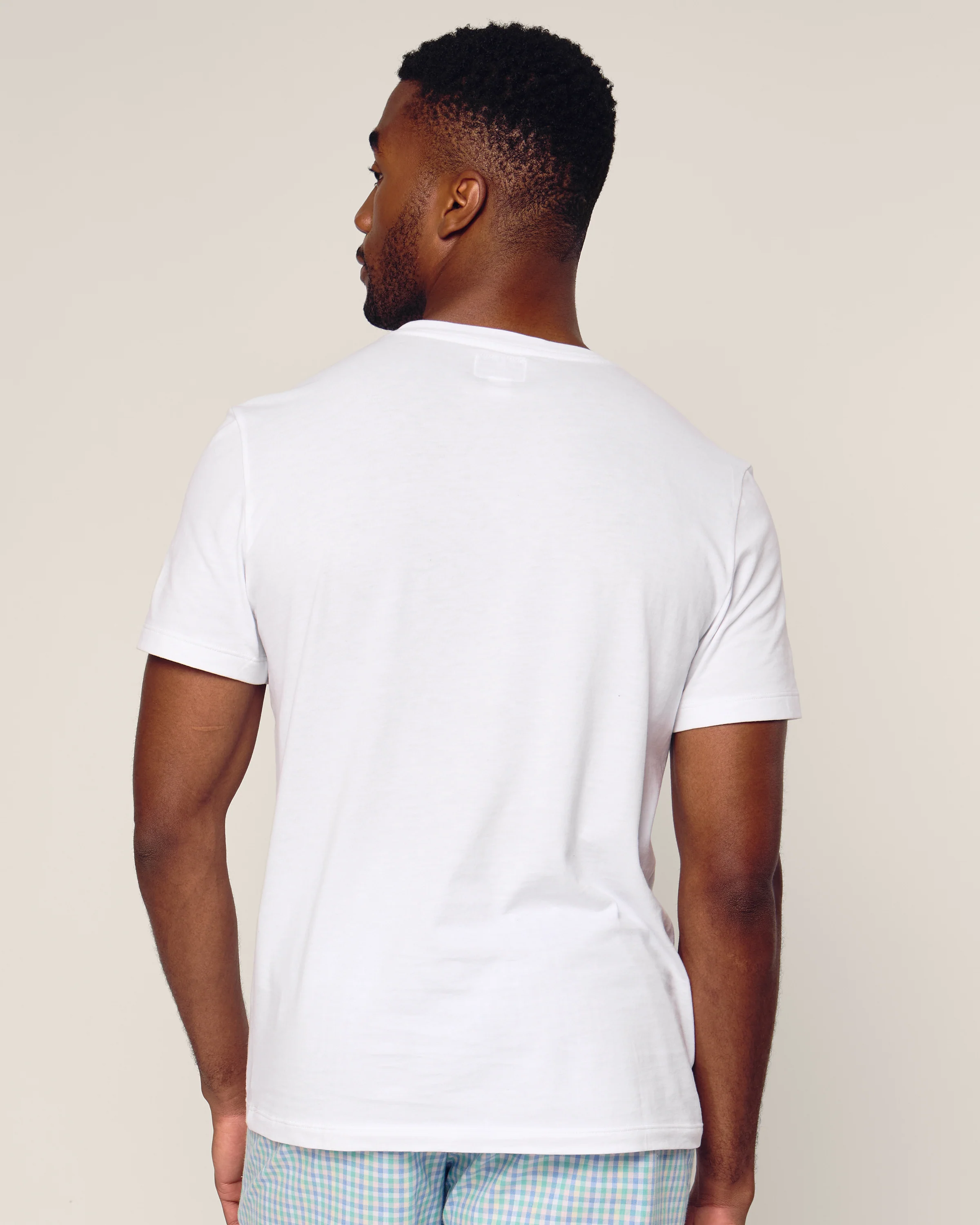 Men's Pima Essential Crew Neck Tee in White - Image 4