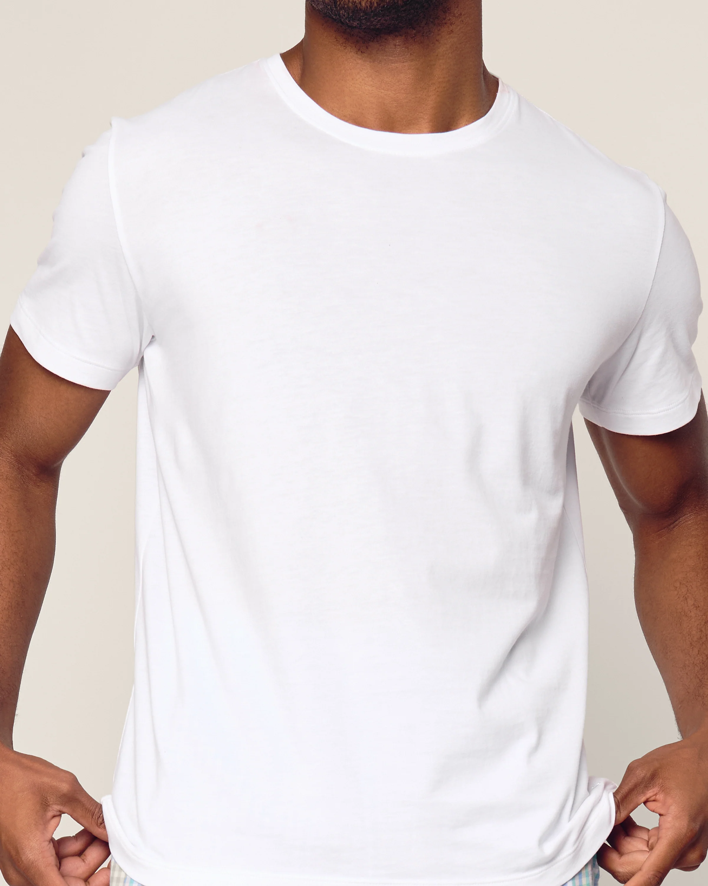 Men's Pima Essential Crew Neck Tee in White - Image 5