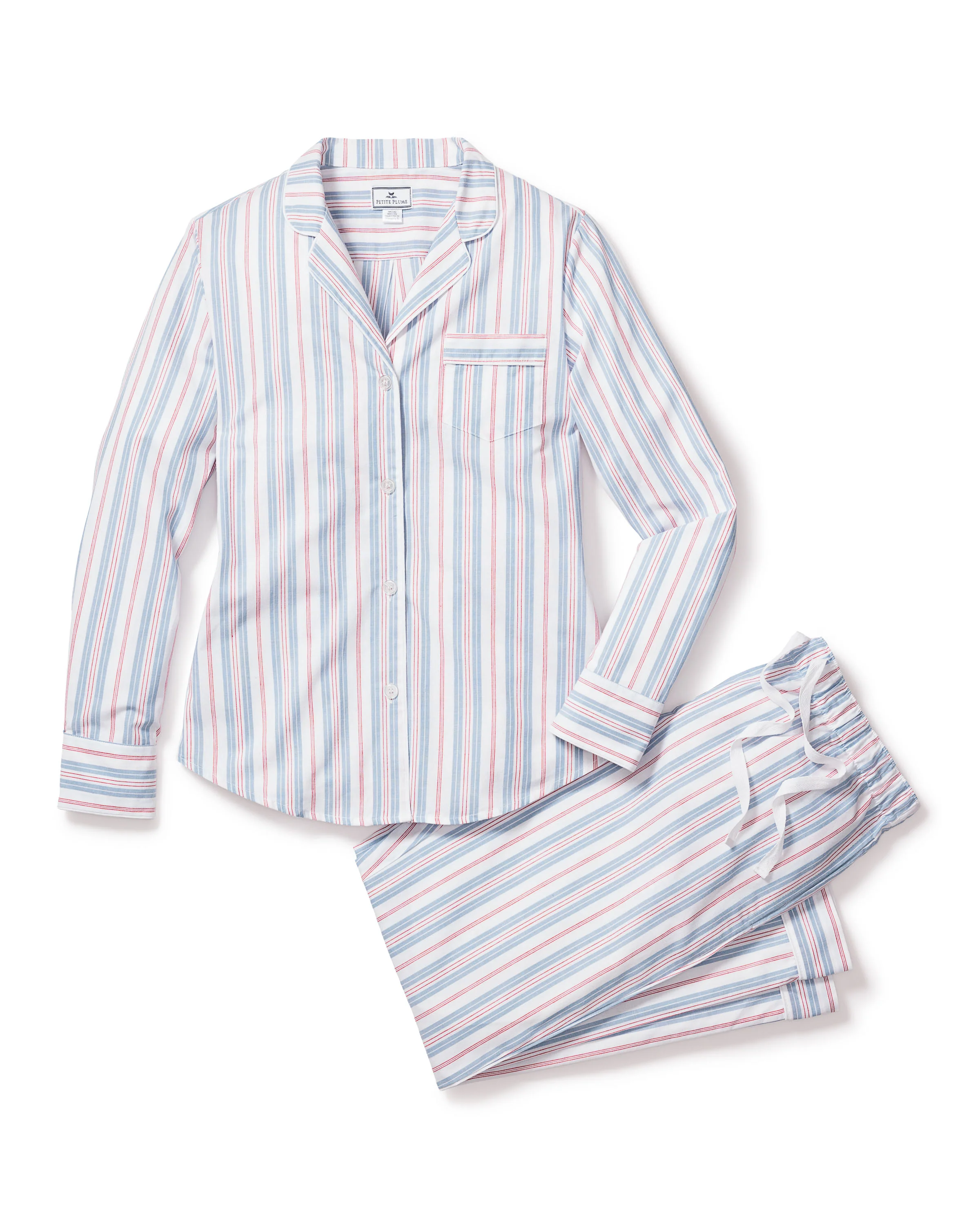 Men's Lightweight Pima Pajama Set in Vintage French Stripes - Image 6