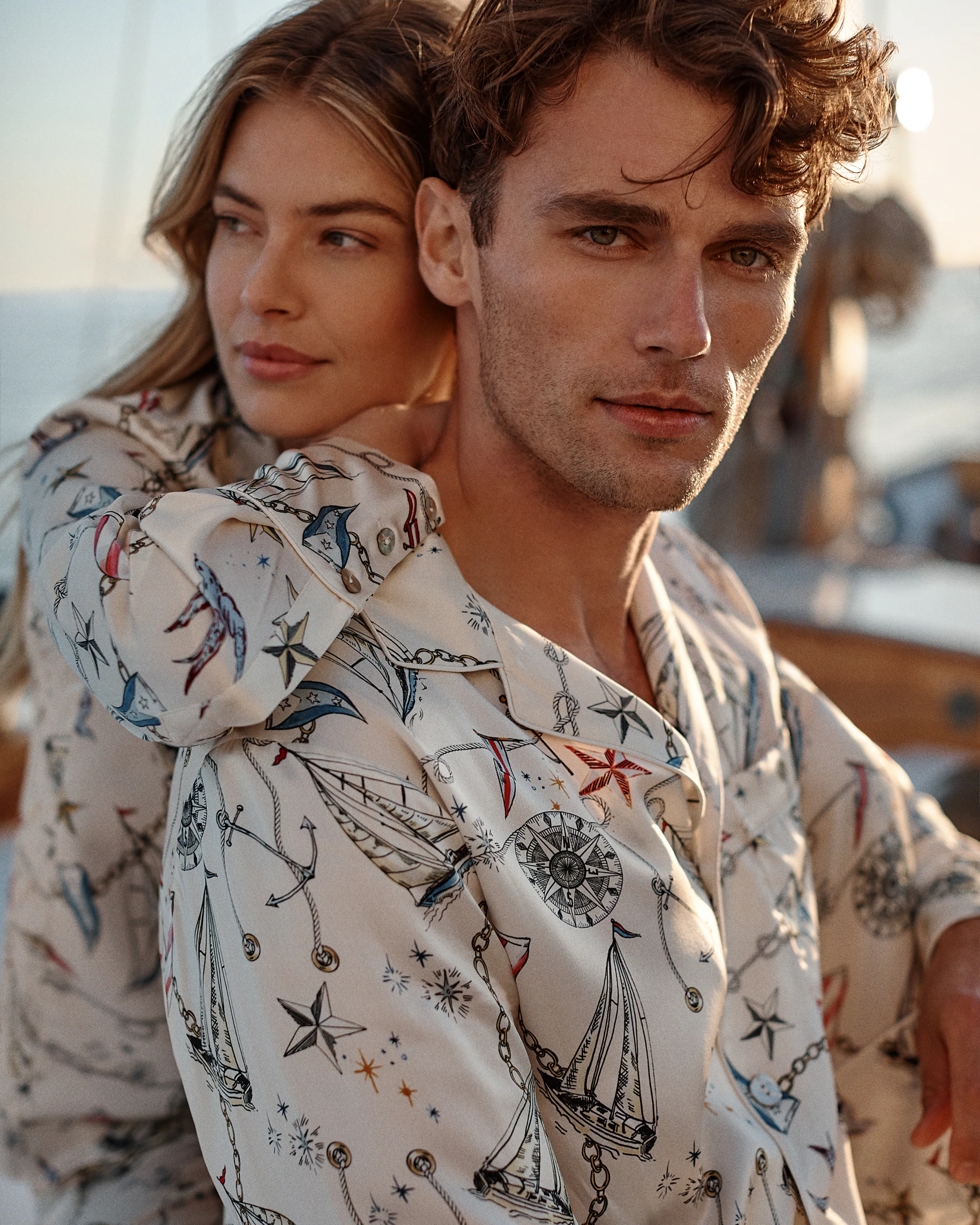 Men's Silk Pajama Set in Regatta Royale - Image 5