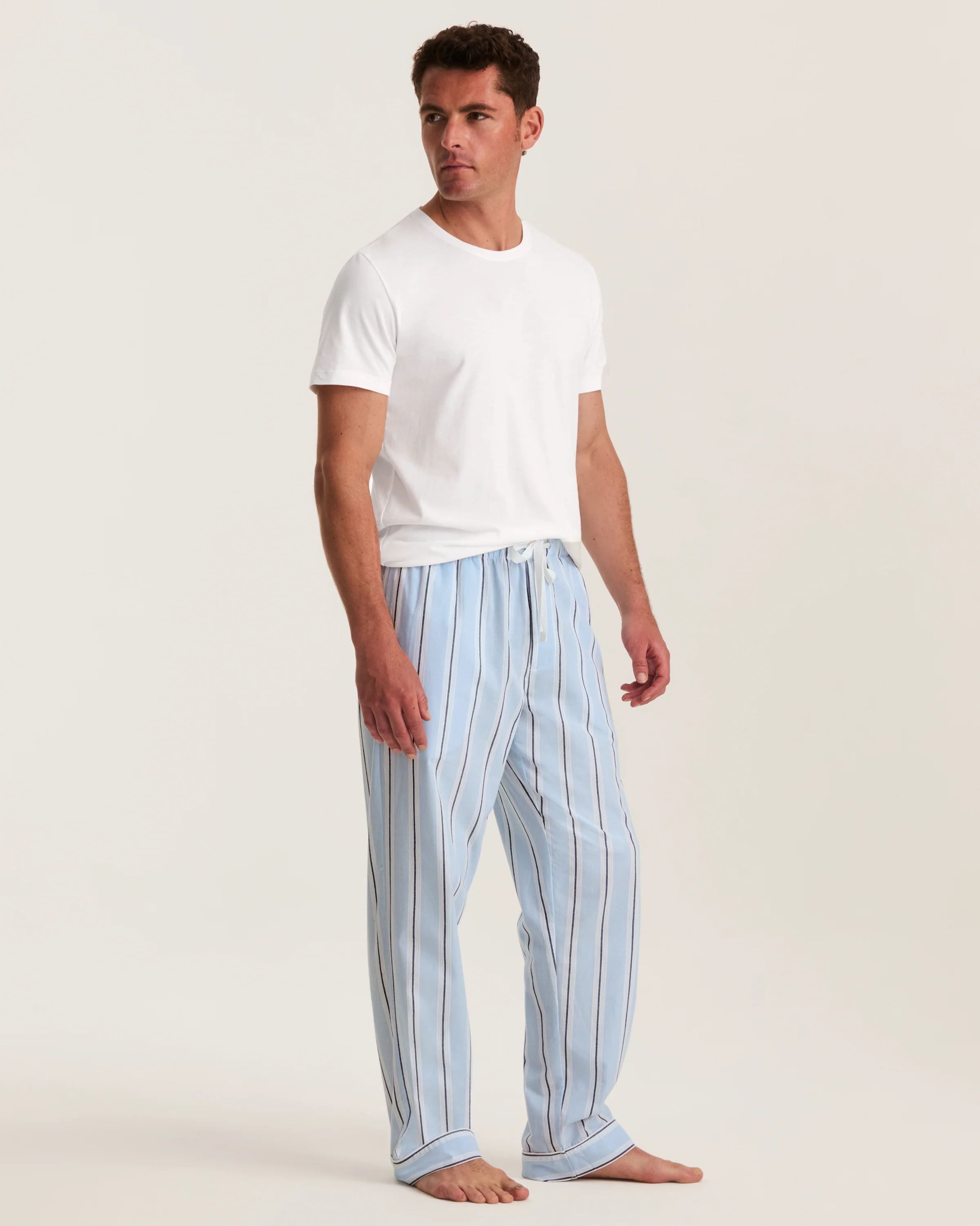 Men's Twill Pajama Pants in Coastal Stripe - Image 3