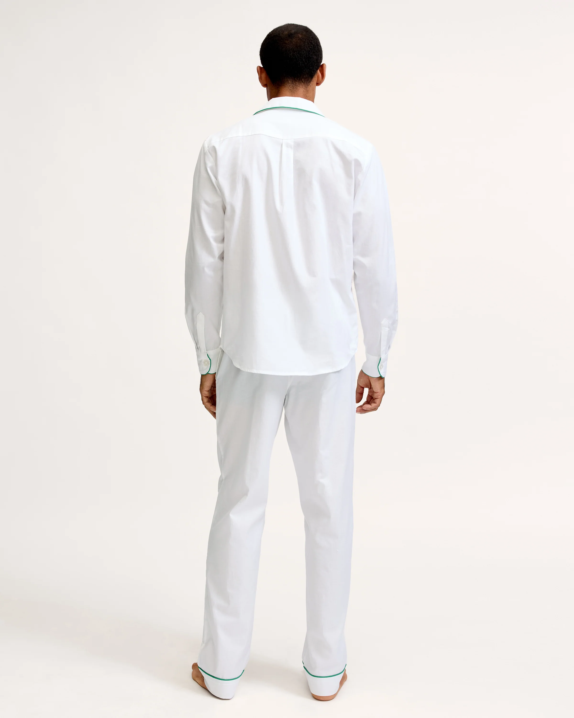 Men's Twill Pajama Set with Tennis Custom Initial Embroidery - Image 4