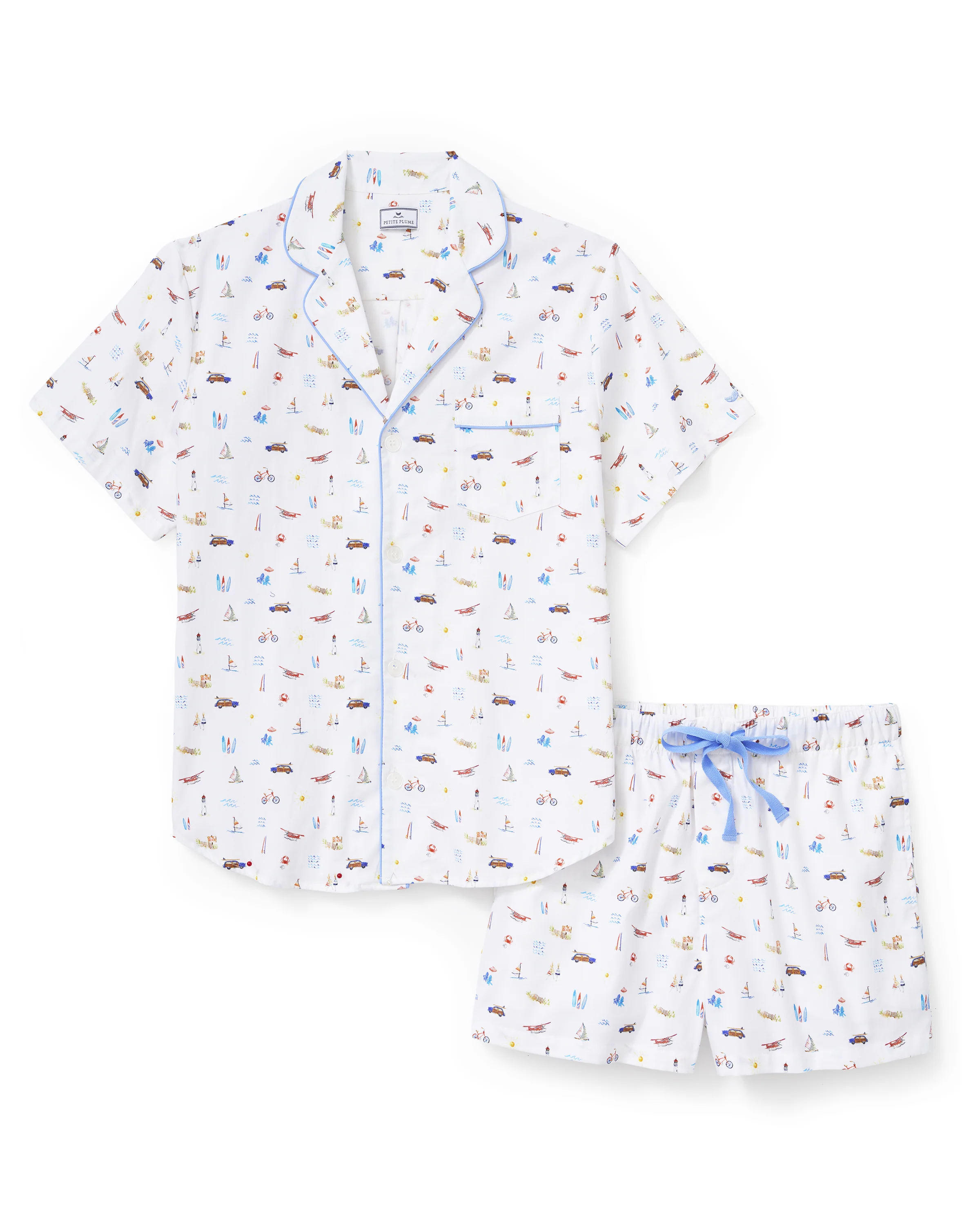Men's Twill Pajama Short Set in Summer Nostalgia - Image 5
