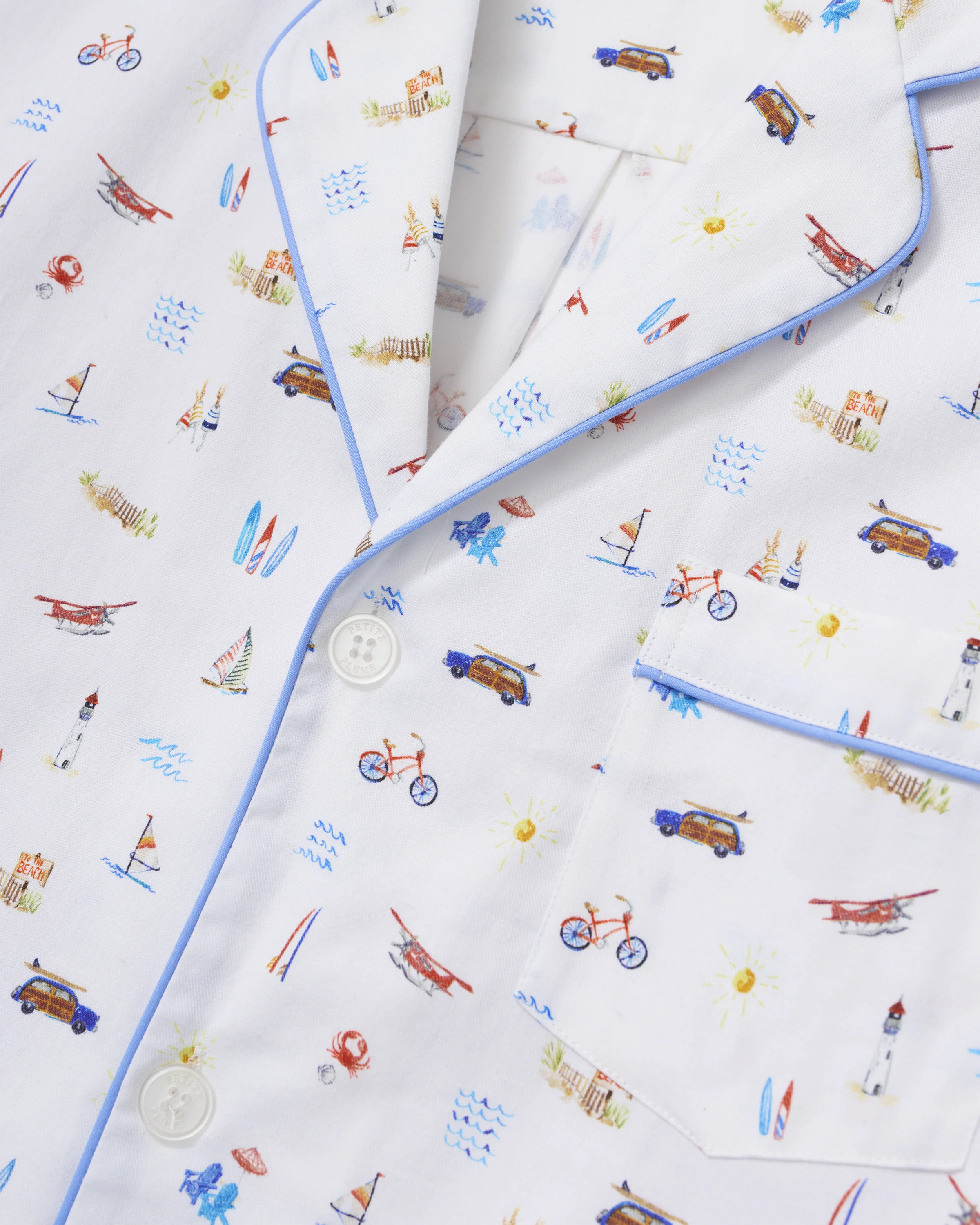 Men's Twill Pajama Short Set in Summer Nostalgia - Image 7