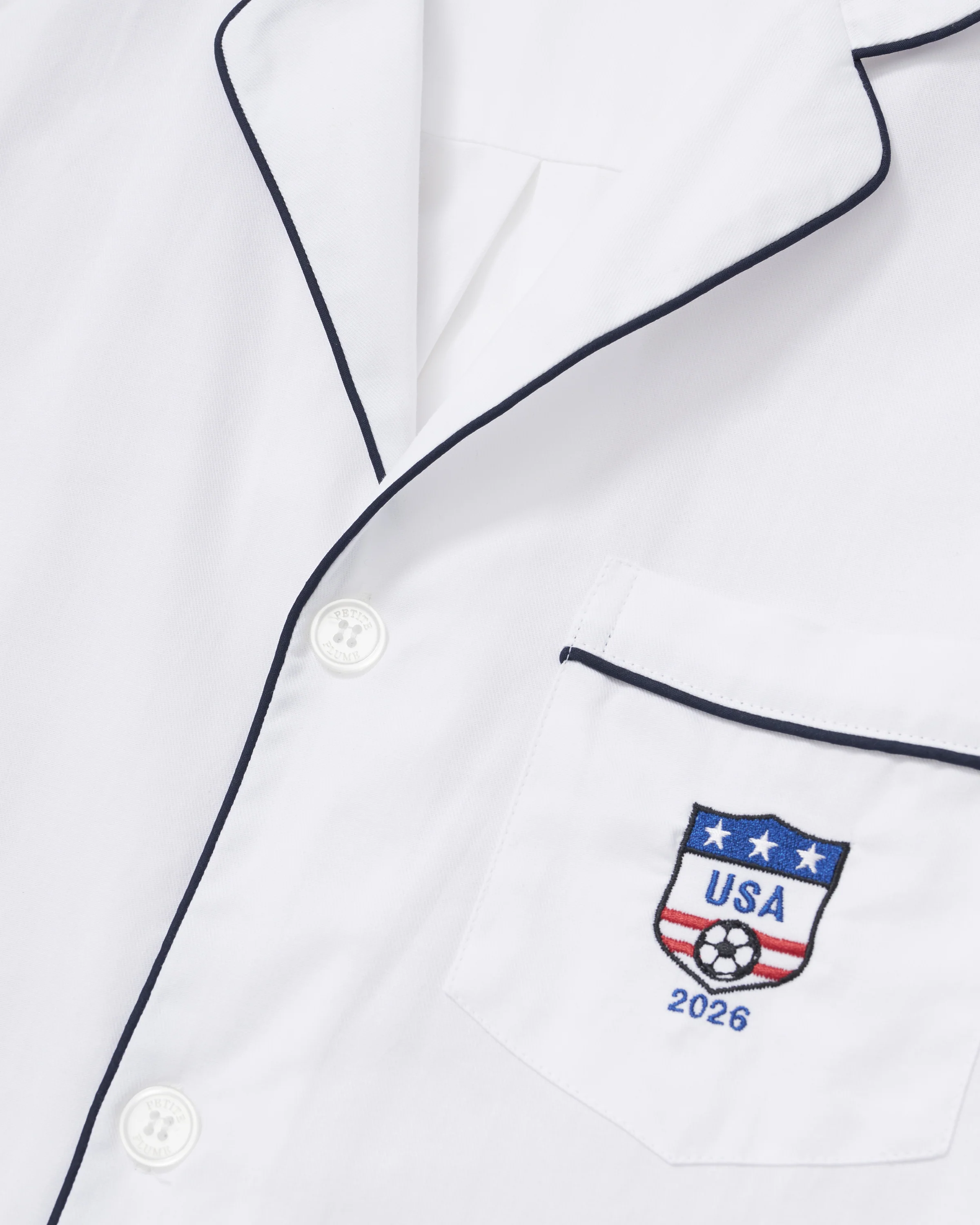 Men's Twill Pajama Short Set with Team USA Custom Embroidery - Image 6