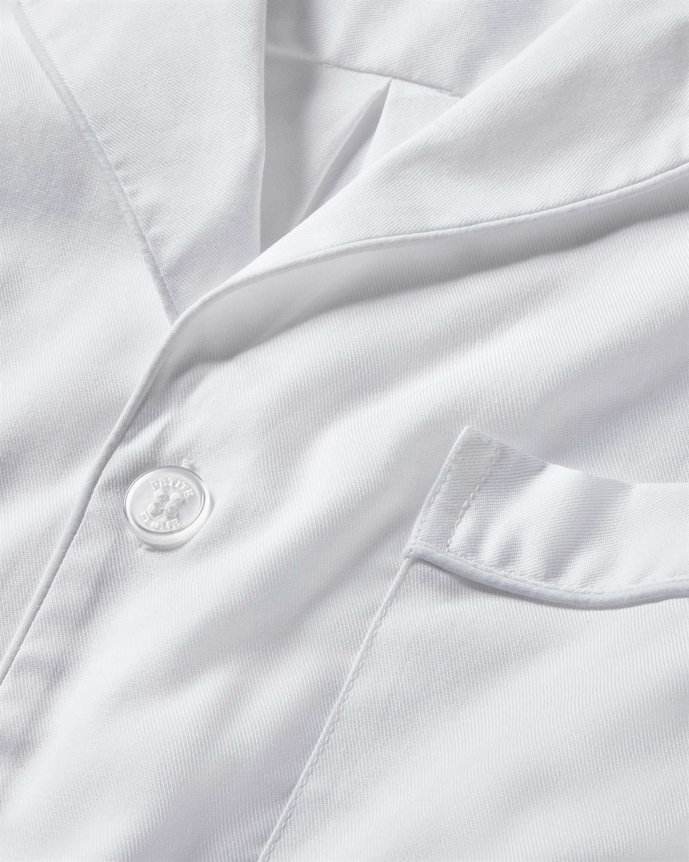Men's Twill Pajama Short Set in White - Image 7