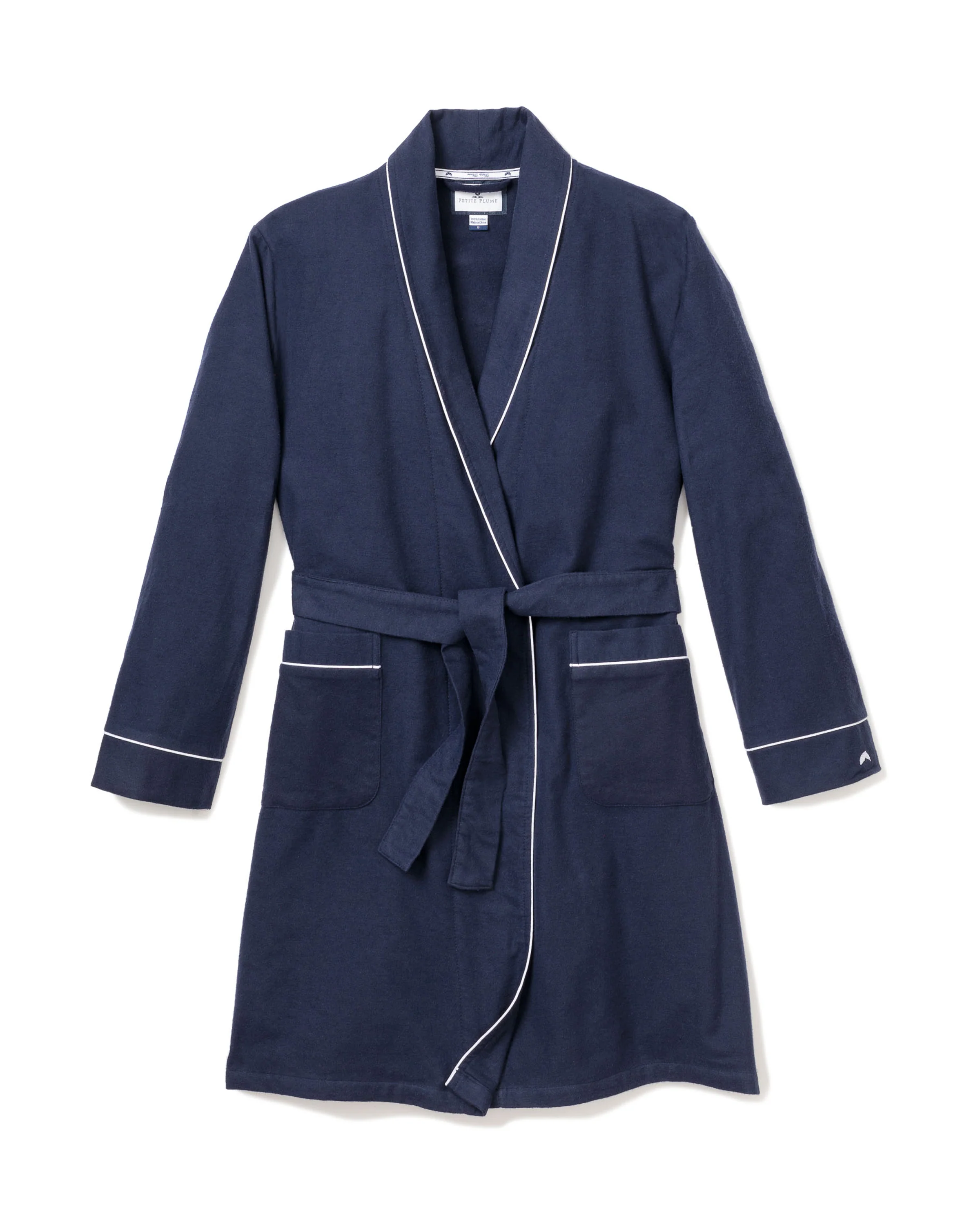 Kid's Flannel Robe in Navy