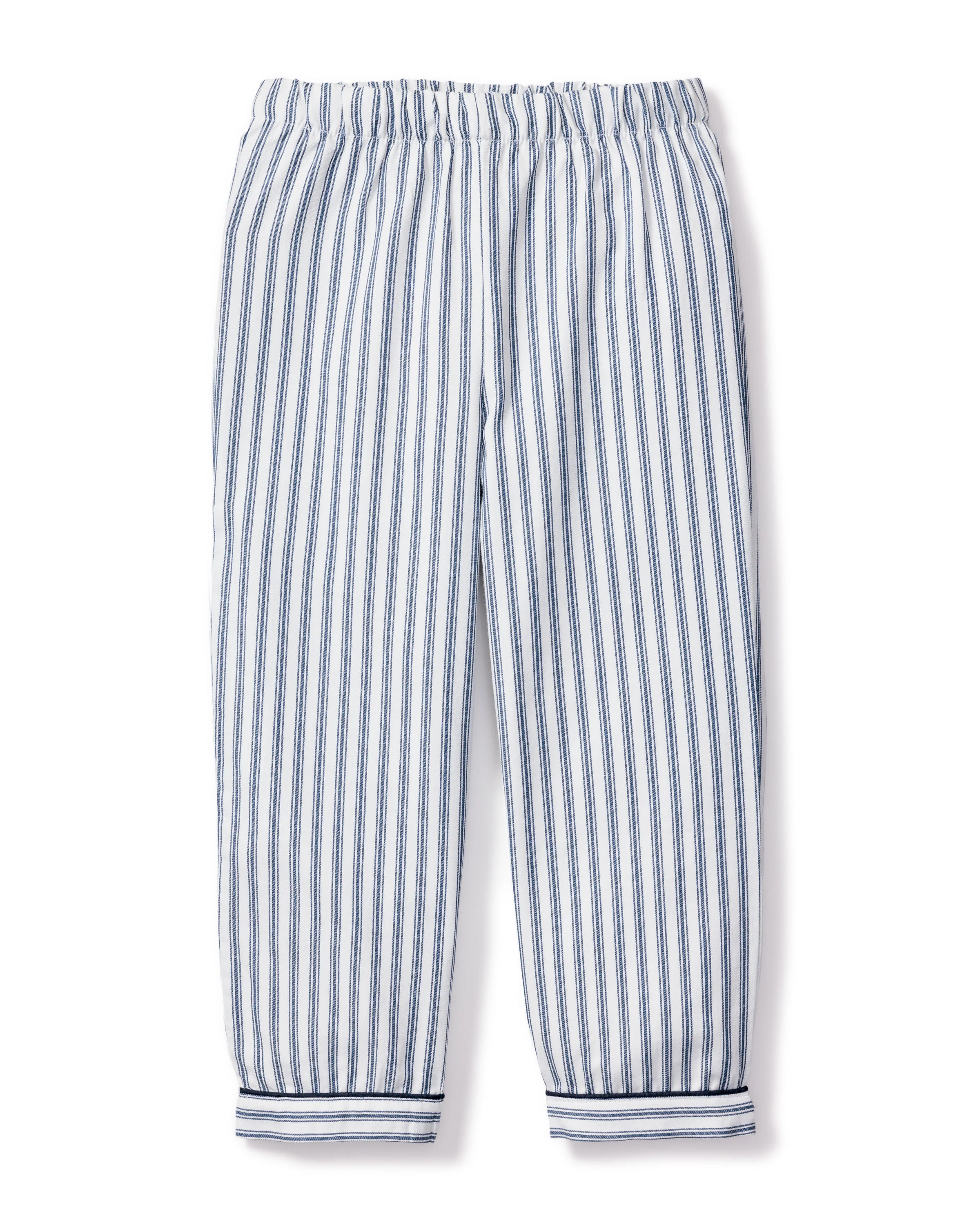 Kid's Twill Pajama Pants in Navy French Ticking - Image 3