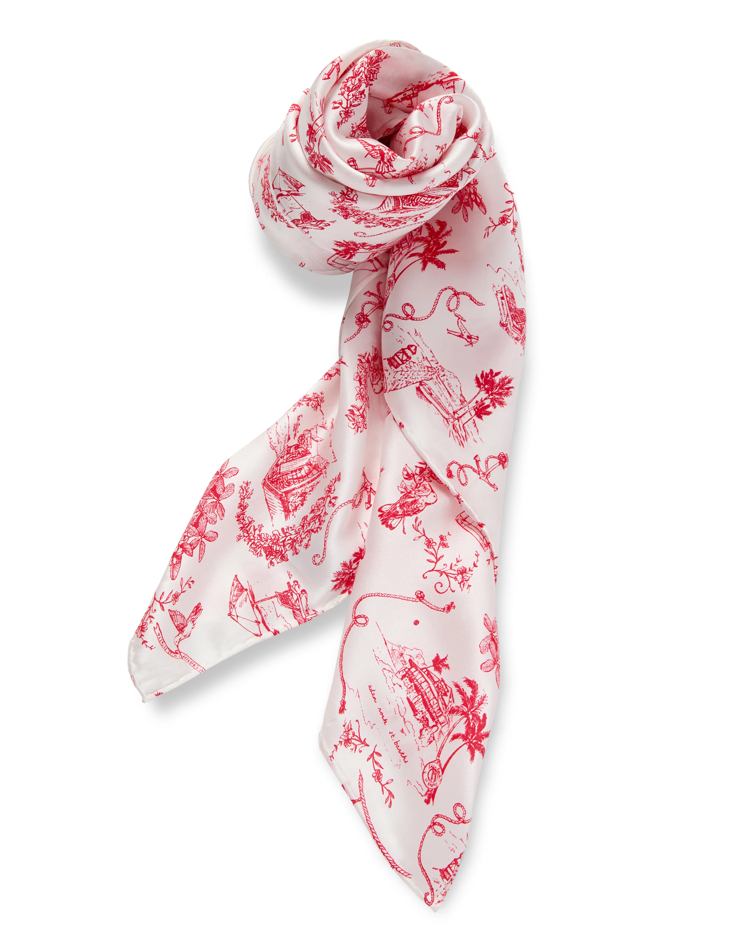 Petite Plume x Eden Rock Silk Scarf in Red Reverie