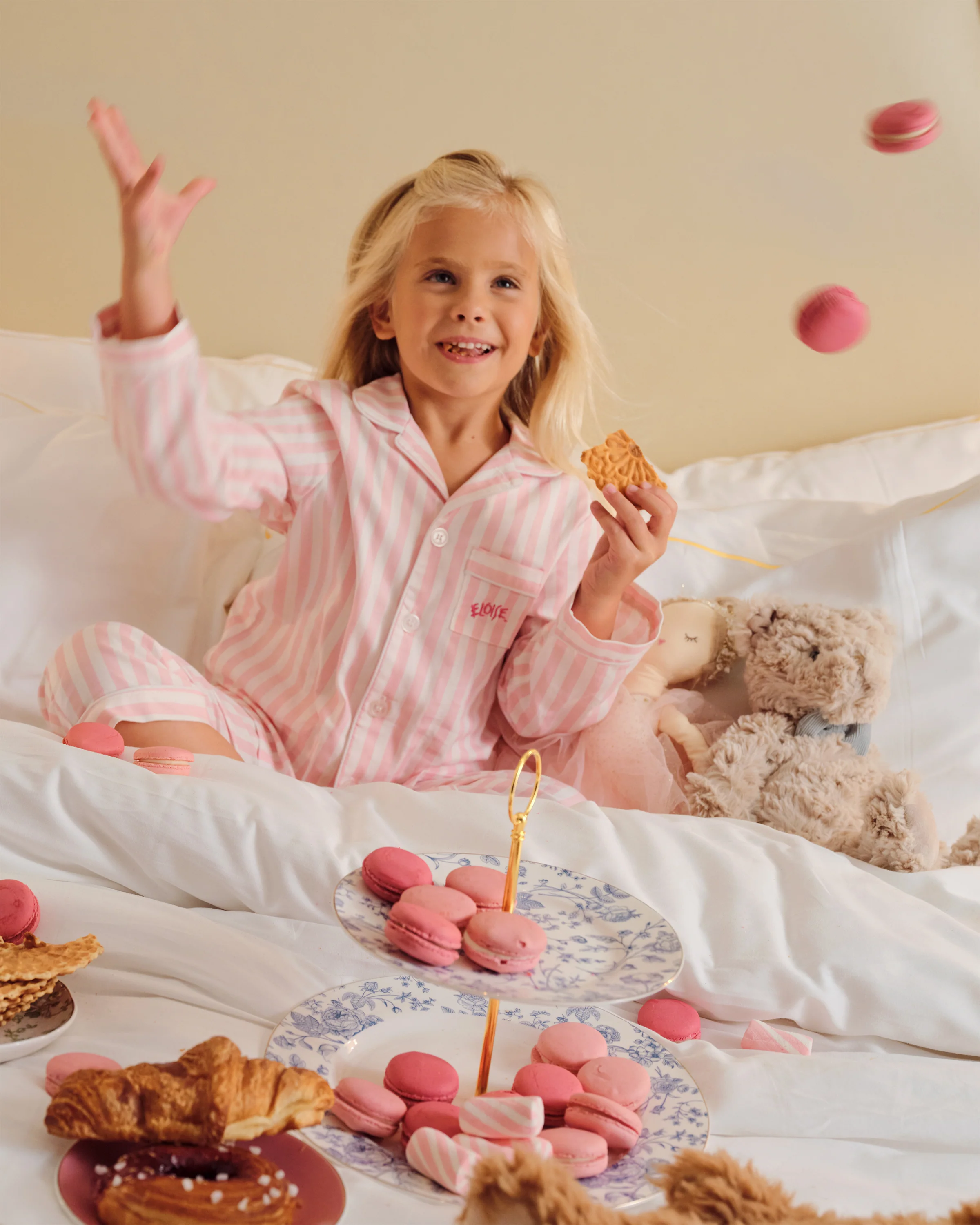 Petite Plume x Eloise Kid's Twill Pajama Set in Eloise Classic Stripe - Image 5