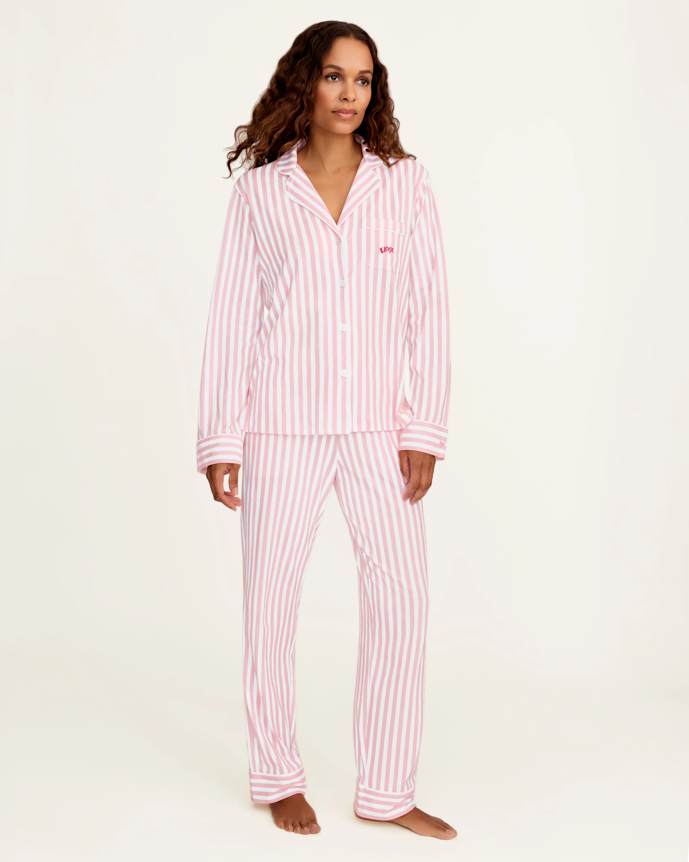 Petite Plume x Eloise Women's Pima Pajama Set in Eloise Classic Stripe