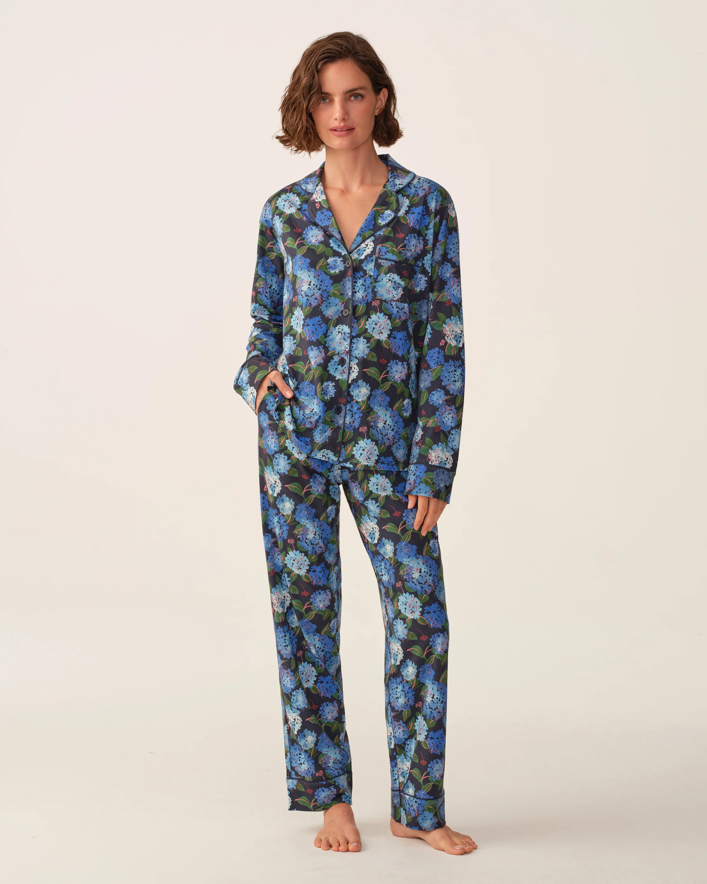 Petite Plume x Hedges Women's Pima Pajama Set in Hydrandea