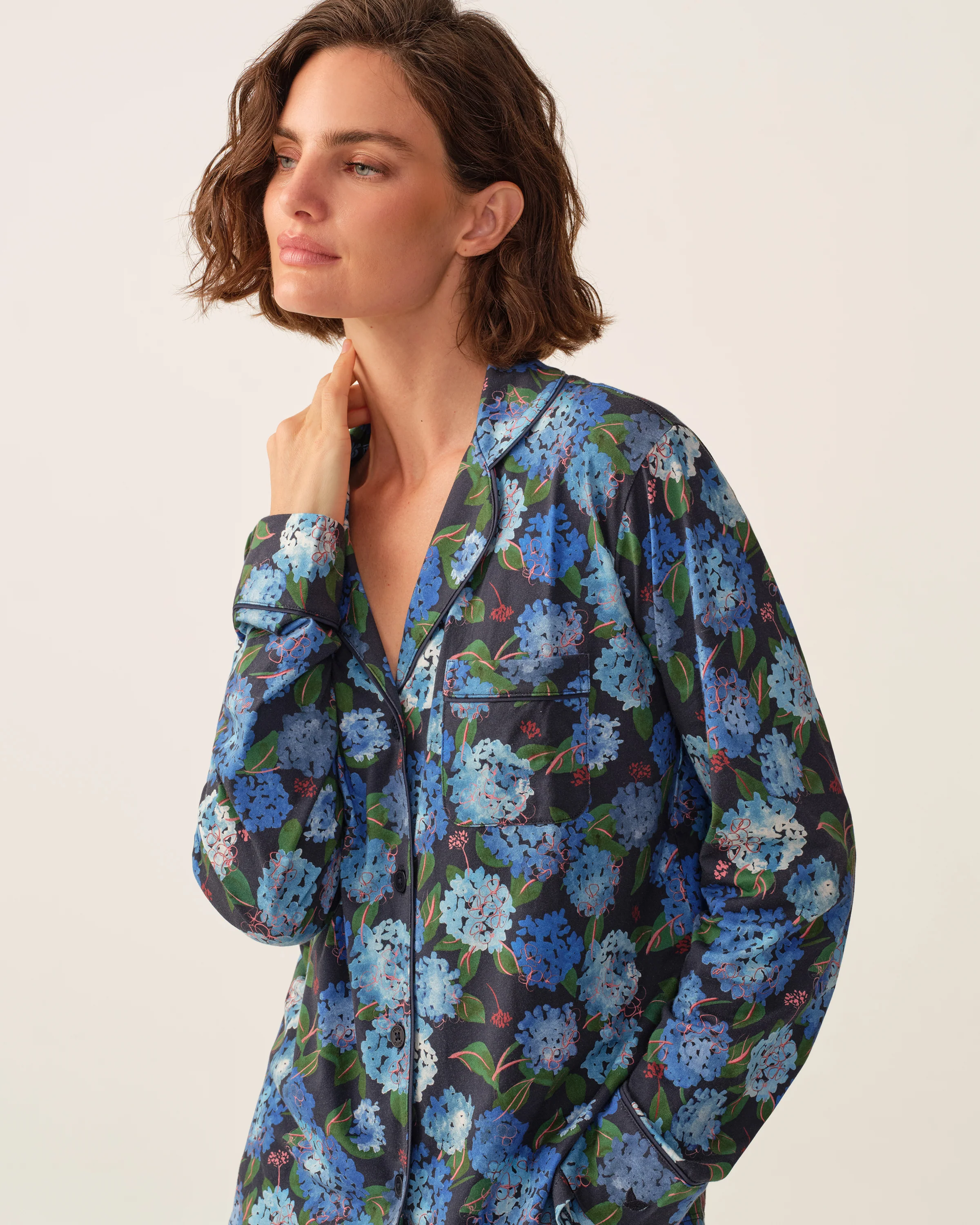 Petite Plume x Hedges Women's Pima Pajama Set in Hydrandea - Image 2