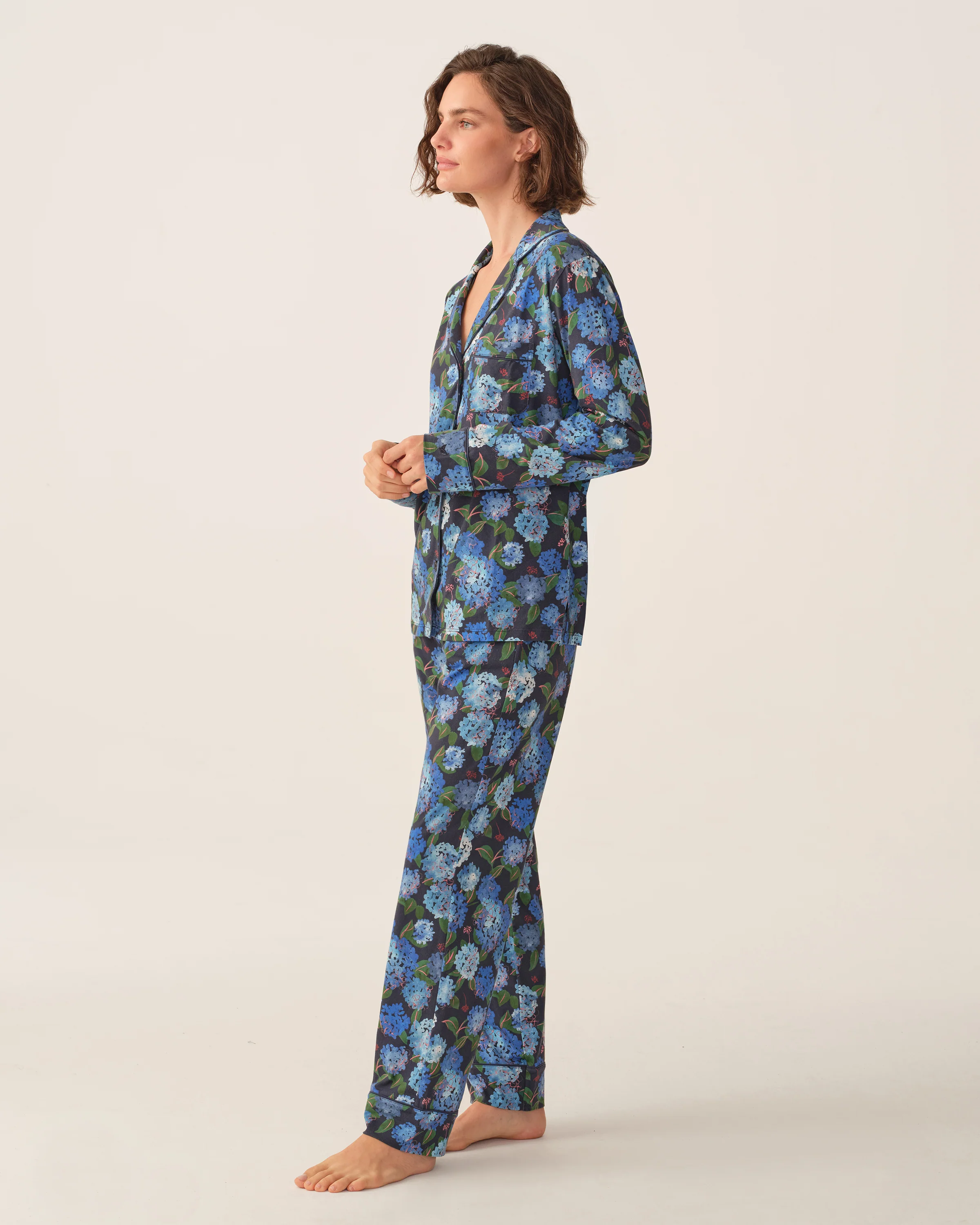 Petite Plume x Hedges Women's Pima Pajama Set in Hydrandea - Image 3