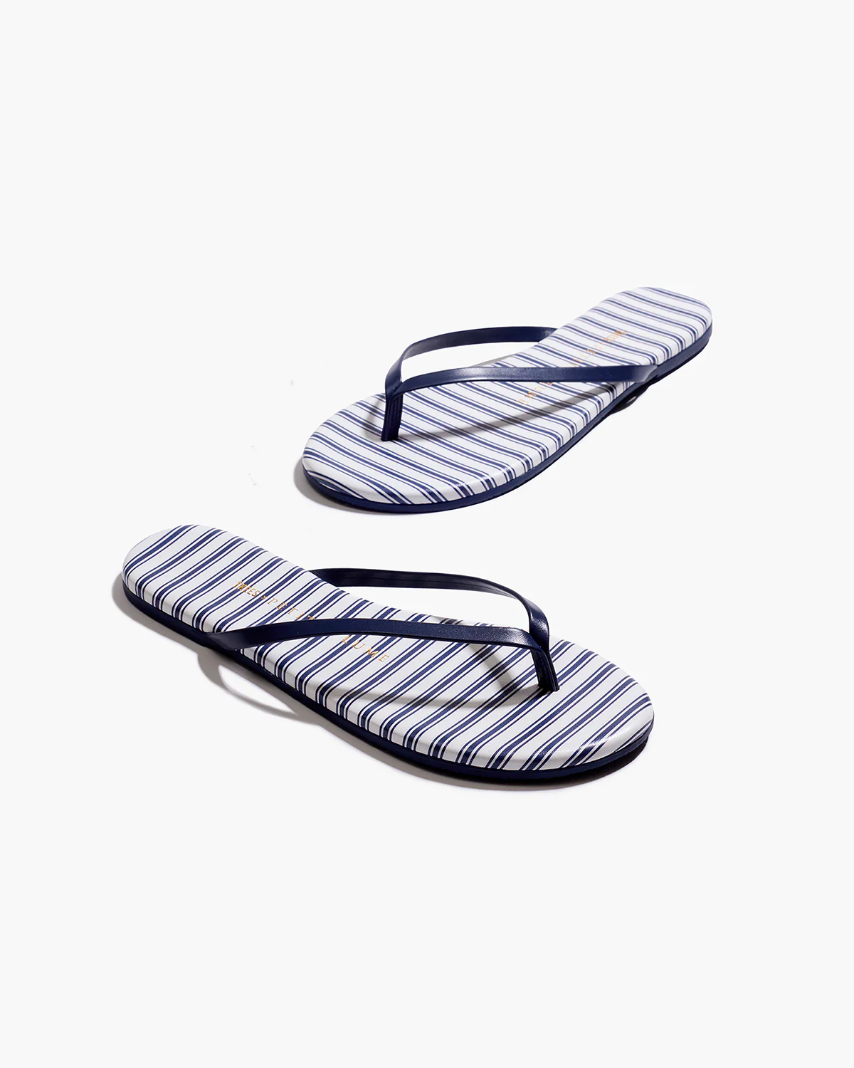 Petite Plume x TKEES Lily Sandal in Navy French Ticking - Image 3