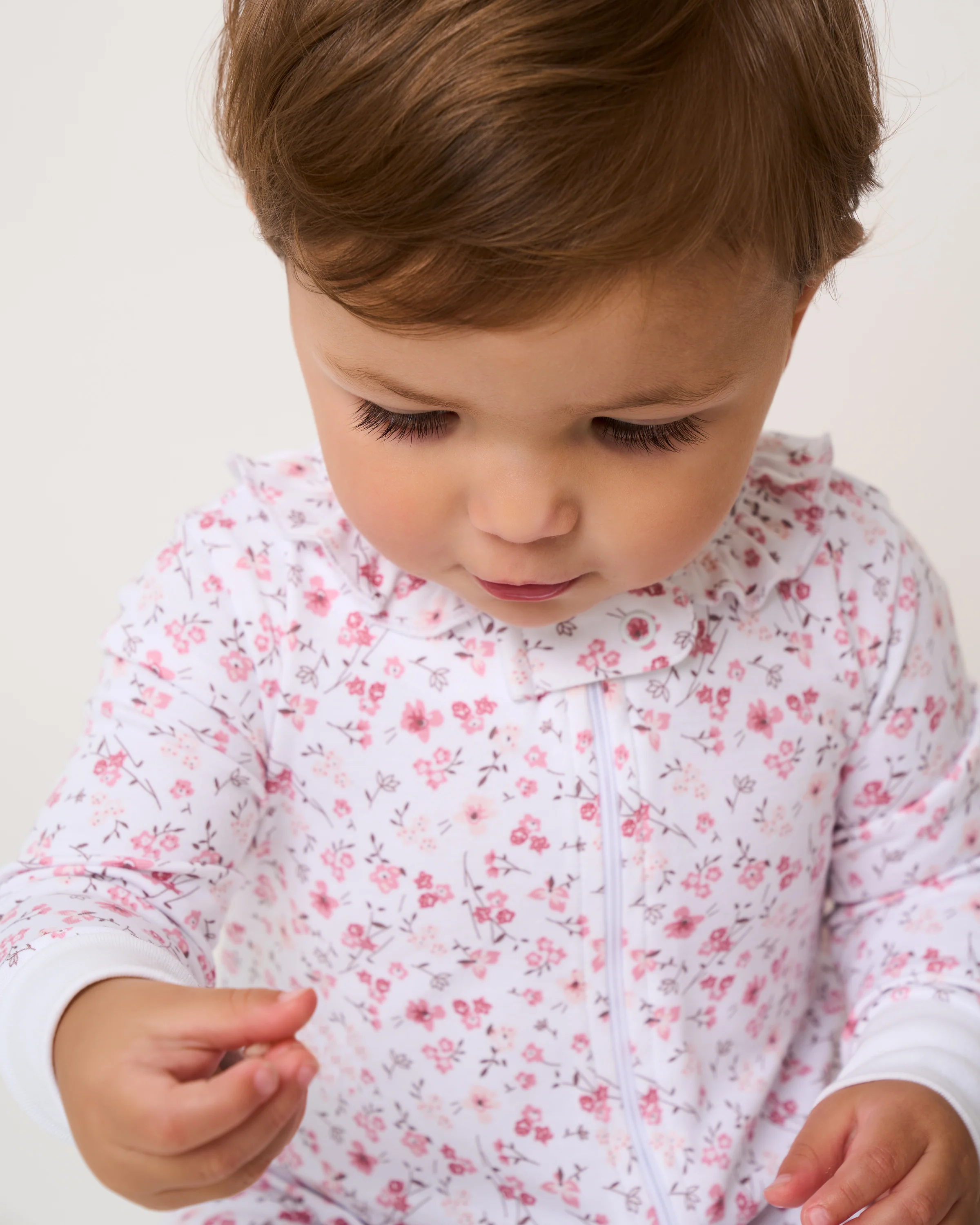 Baby's Pima Ruffle Collar Romper in Dorset Floral - Image 3