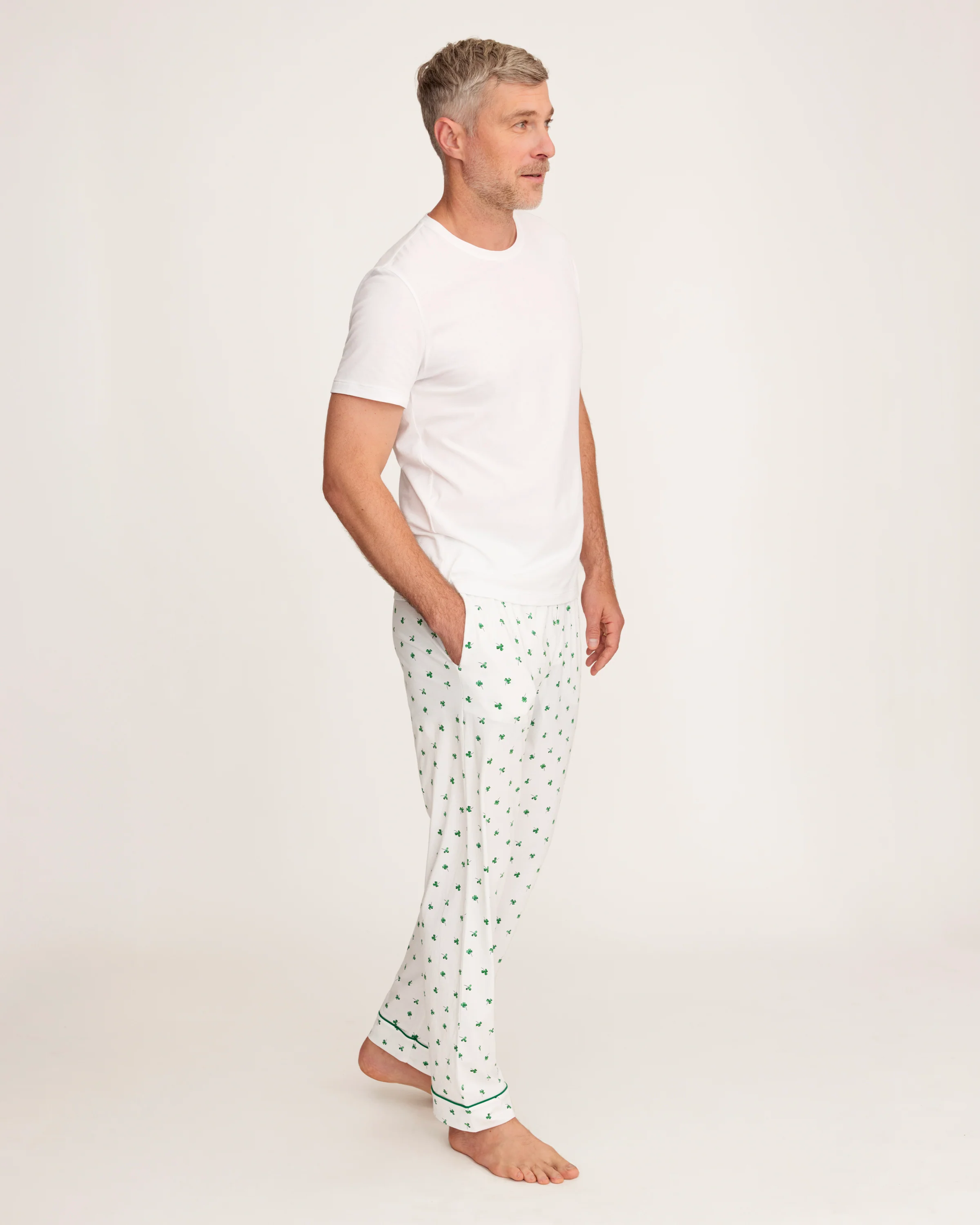 Men's Pima Pants in Shamrocks