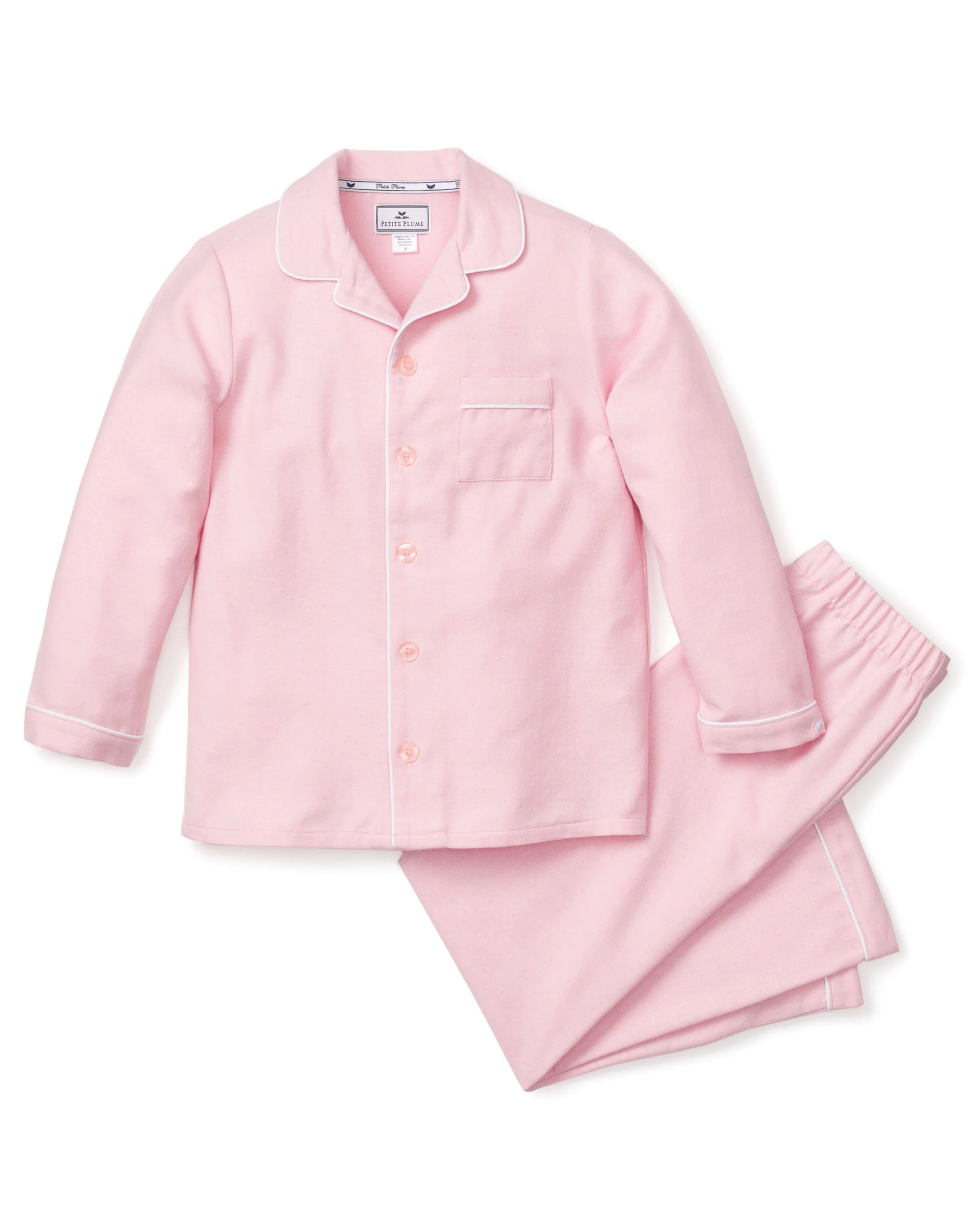 Kid's Flannel Pajama Set in Pink - Image 5