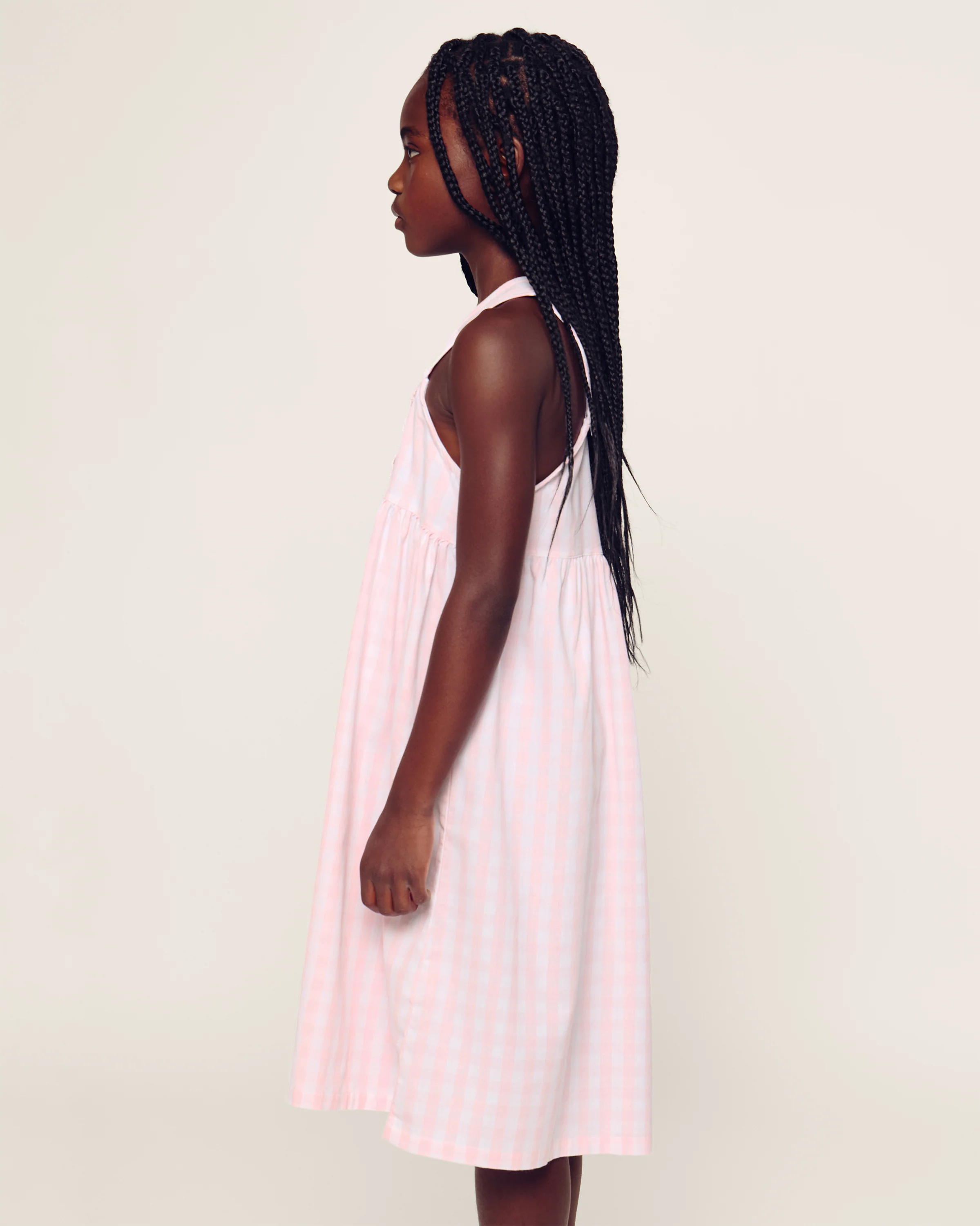 Girl's Twill Charlotte Nightgown in Pink Gingham - Image 3