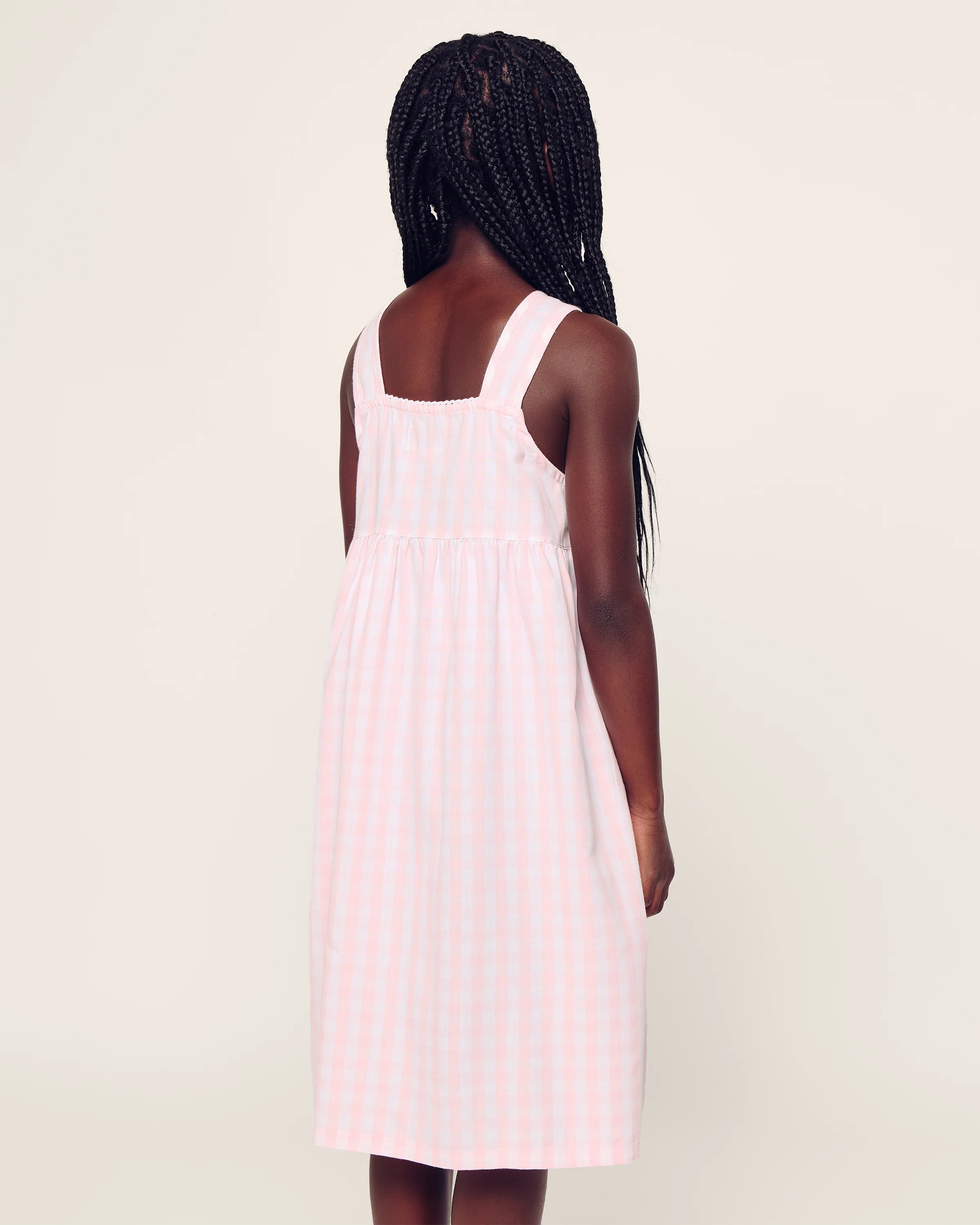Girl's Twill Charlotte Nightgown in Pink Gingham - Image 4