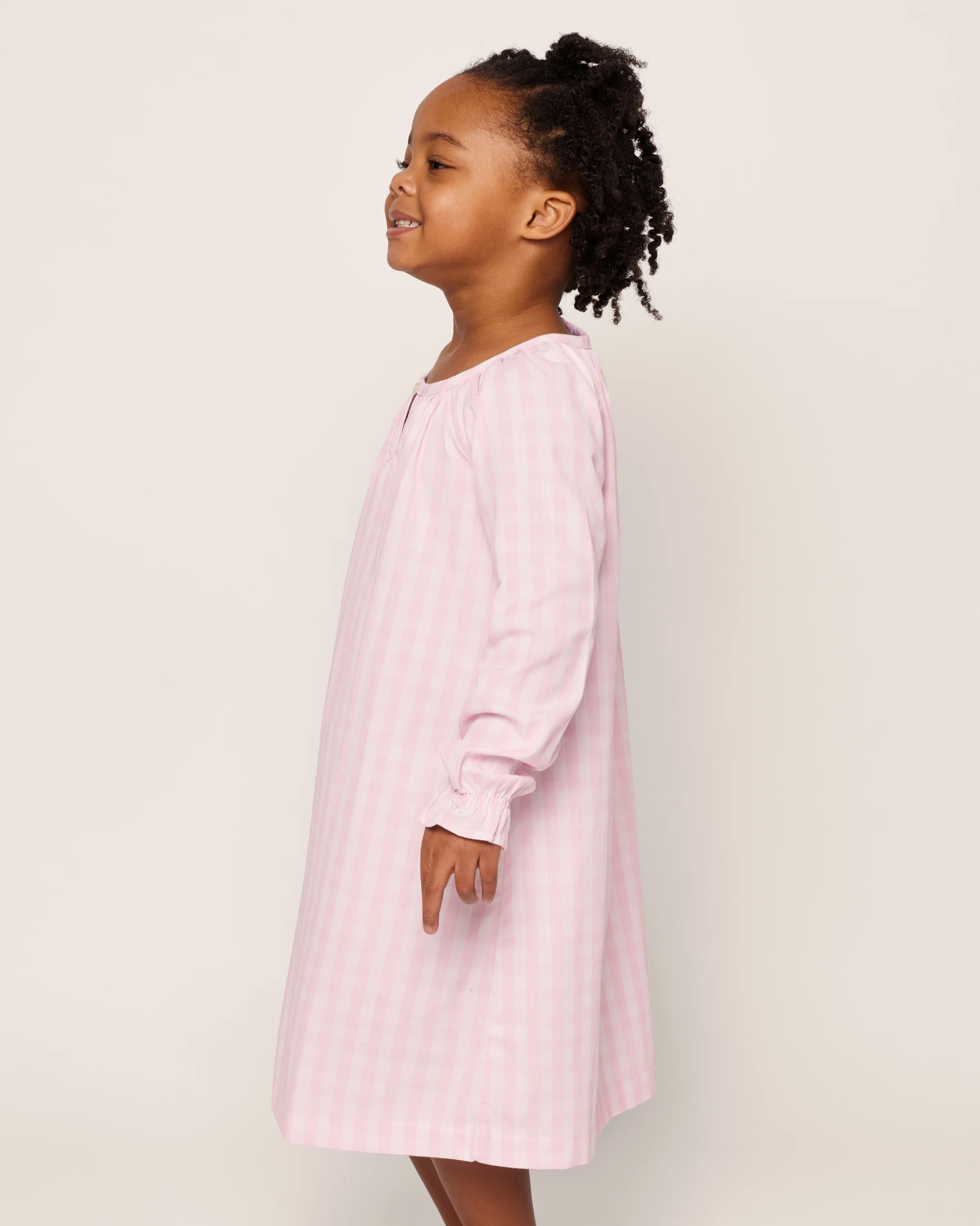 Girl's Twill Delphine Nightgown in Pink Gingham - Image 4