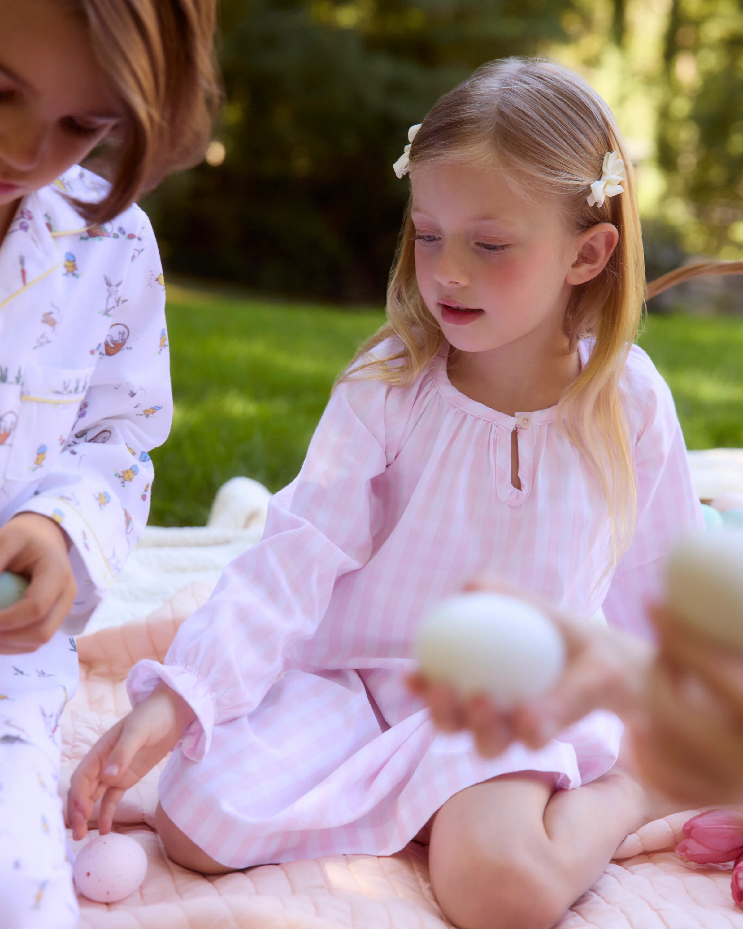Girl's Twill Delphine Nightgown in Pink Gingham - Image 7