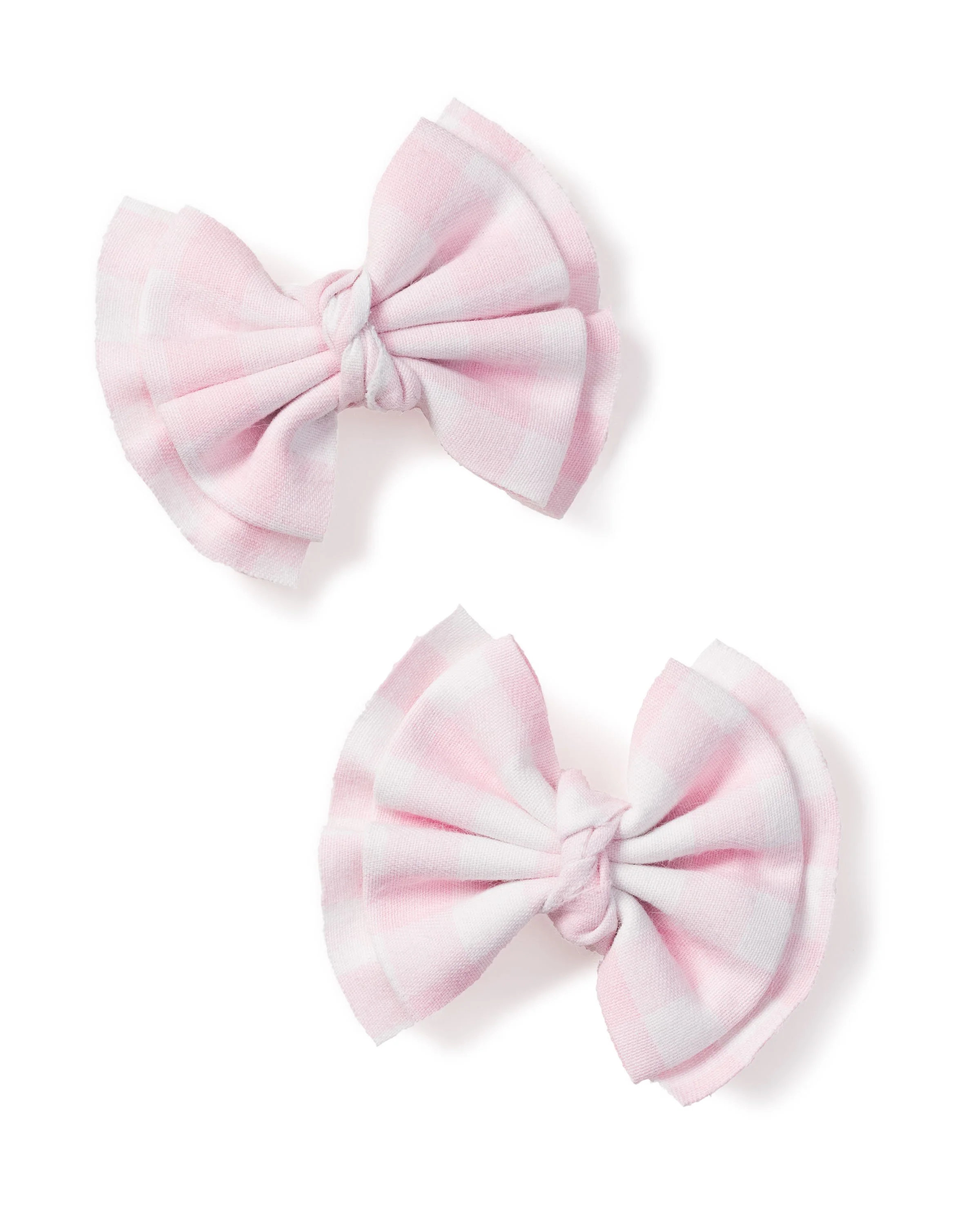 Girl's Twill Hair Bows in Pink Gingham - Image 3