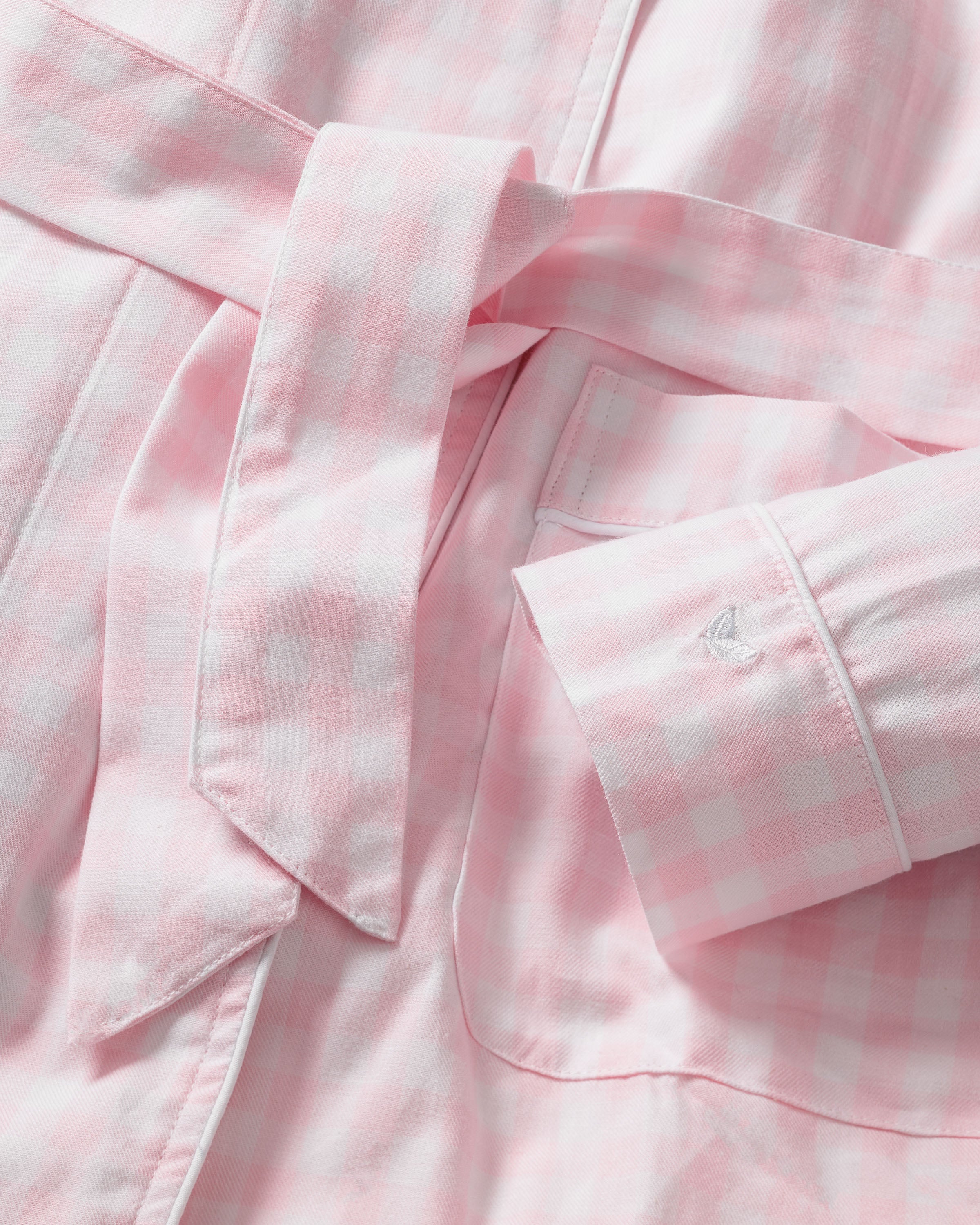 Kid's Twill Robe in Pink Gingham - Image 4