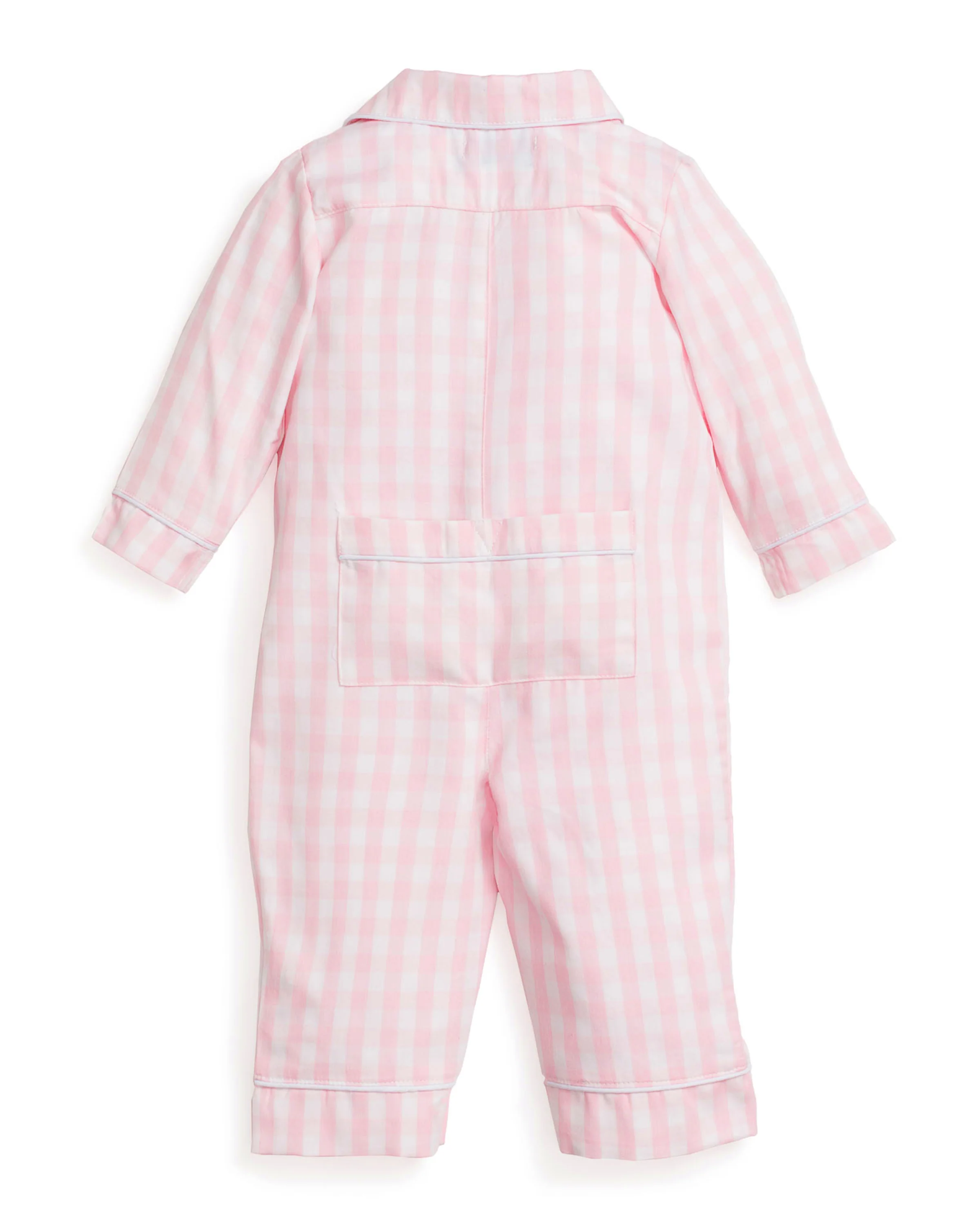 Baby's Twill Classic Romper in Pink Gingham - Image 4