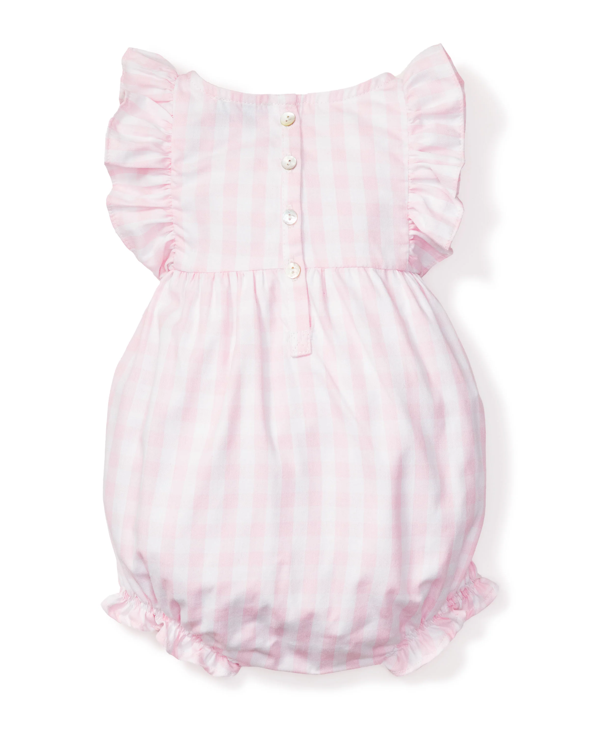 Baby's Twill Ruffled Romper in Pink Gingham - Image 7