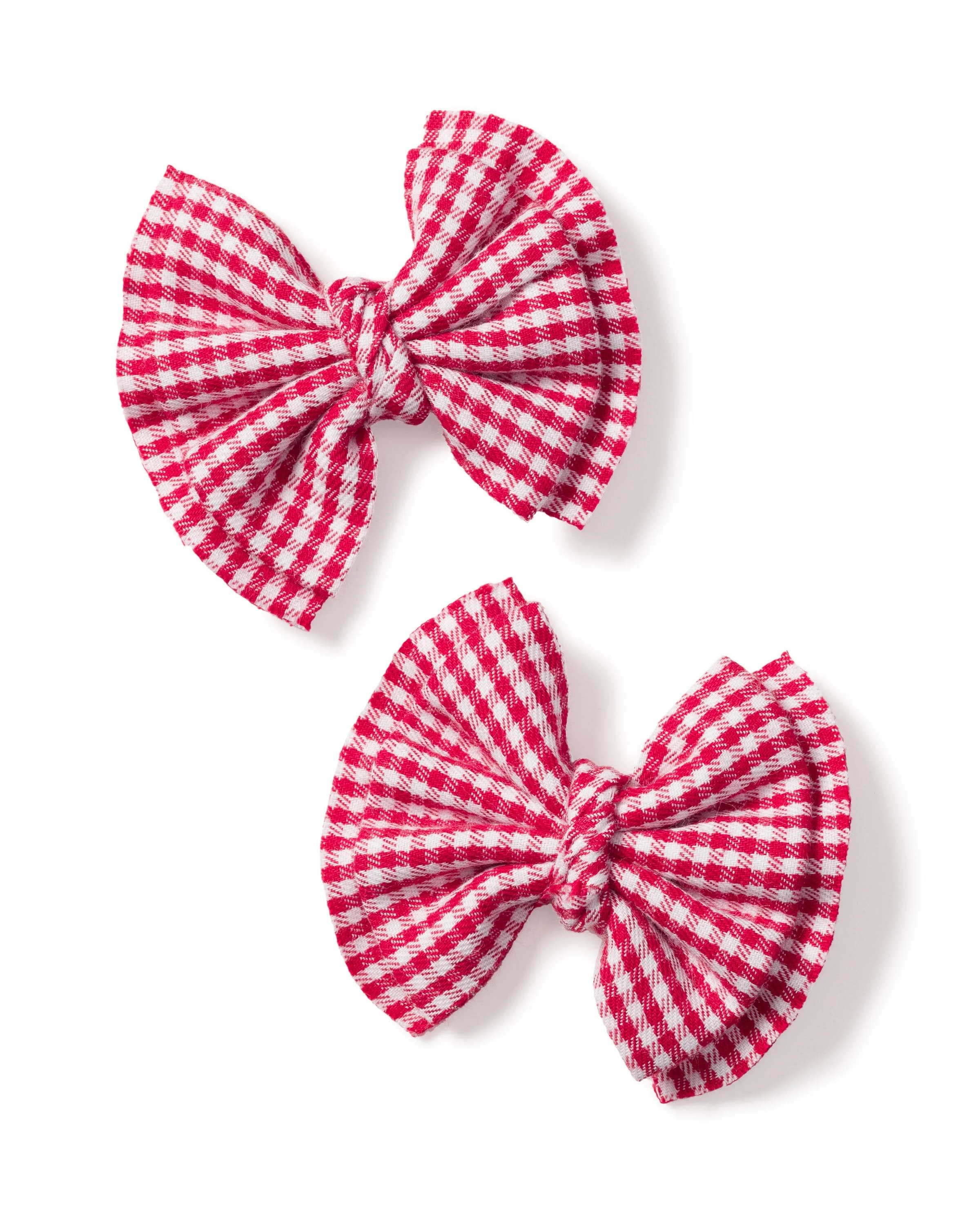 Girl's Hair Bows in Red Mini Gingham - Image 3