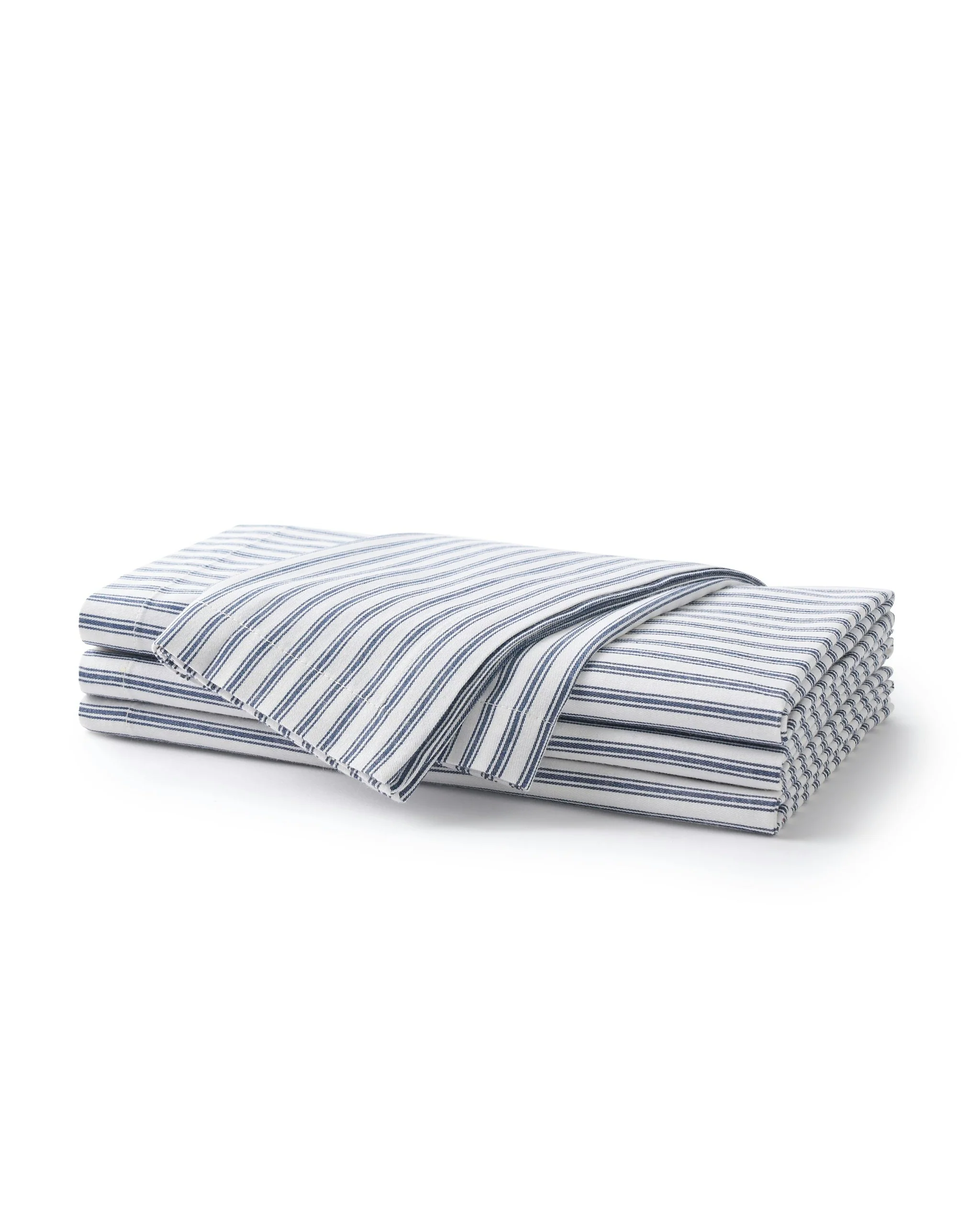 Signature Twill Napkins in Navy French Ticking