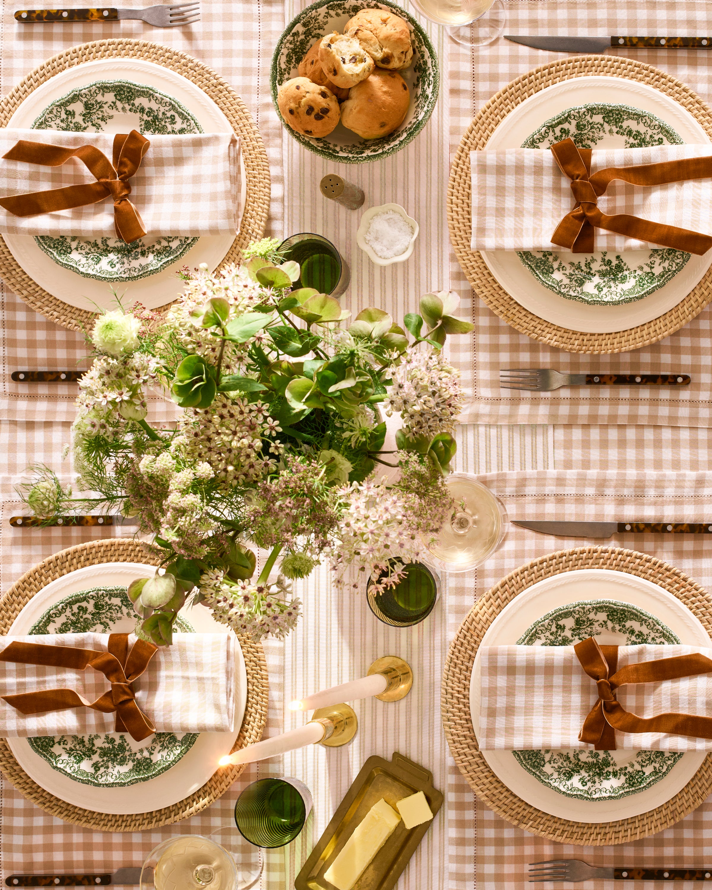 Signature Twill Tablecloth in Camel Gingham - Image 3