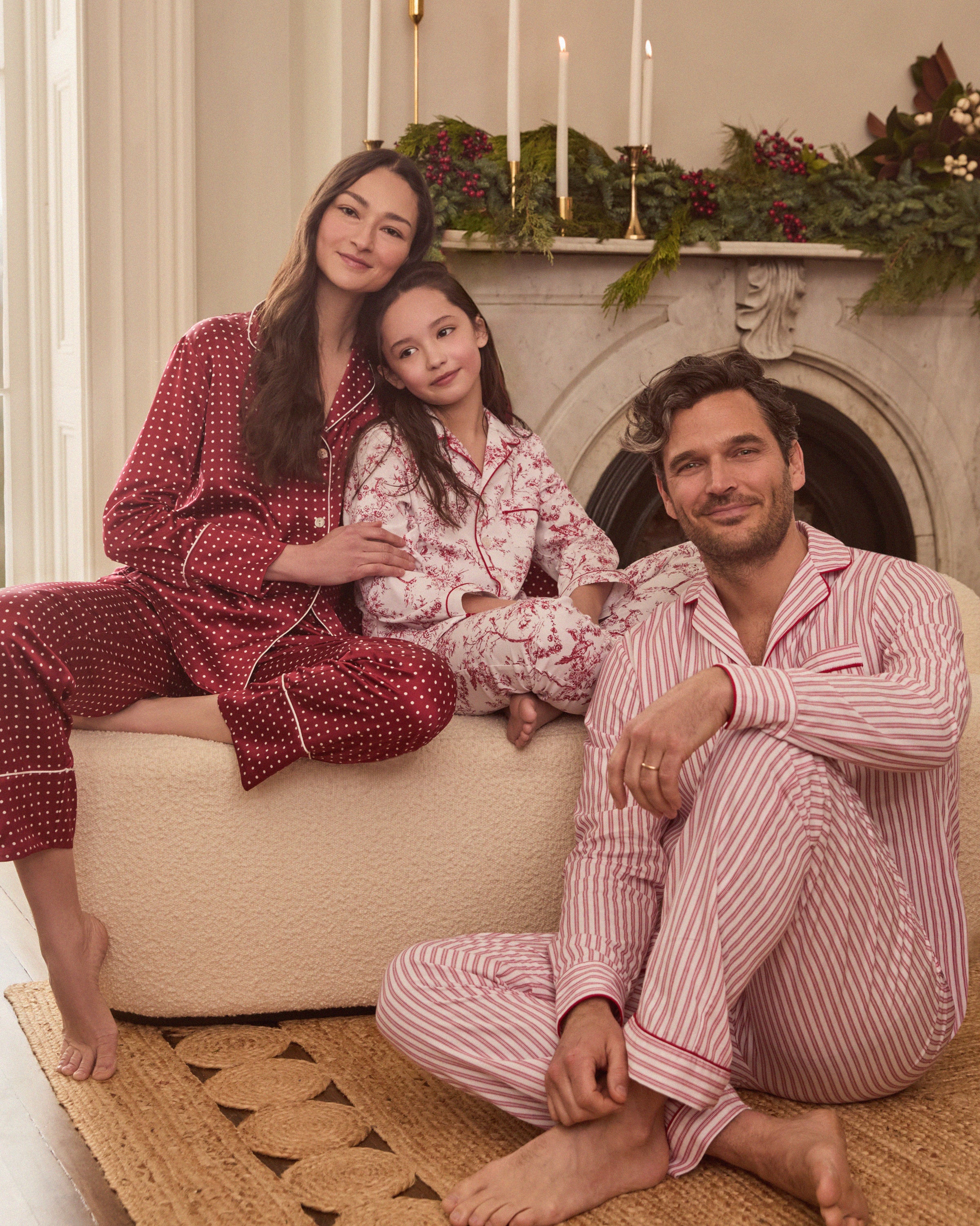 Women's Silk Pajama Set in Bordeaux Polka Dot - Image 5