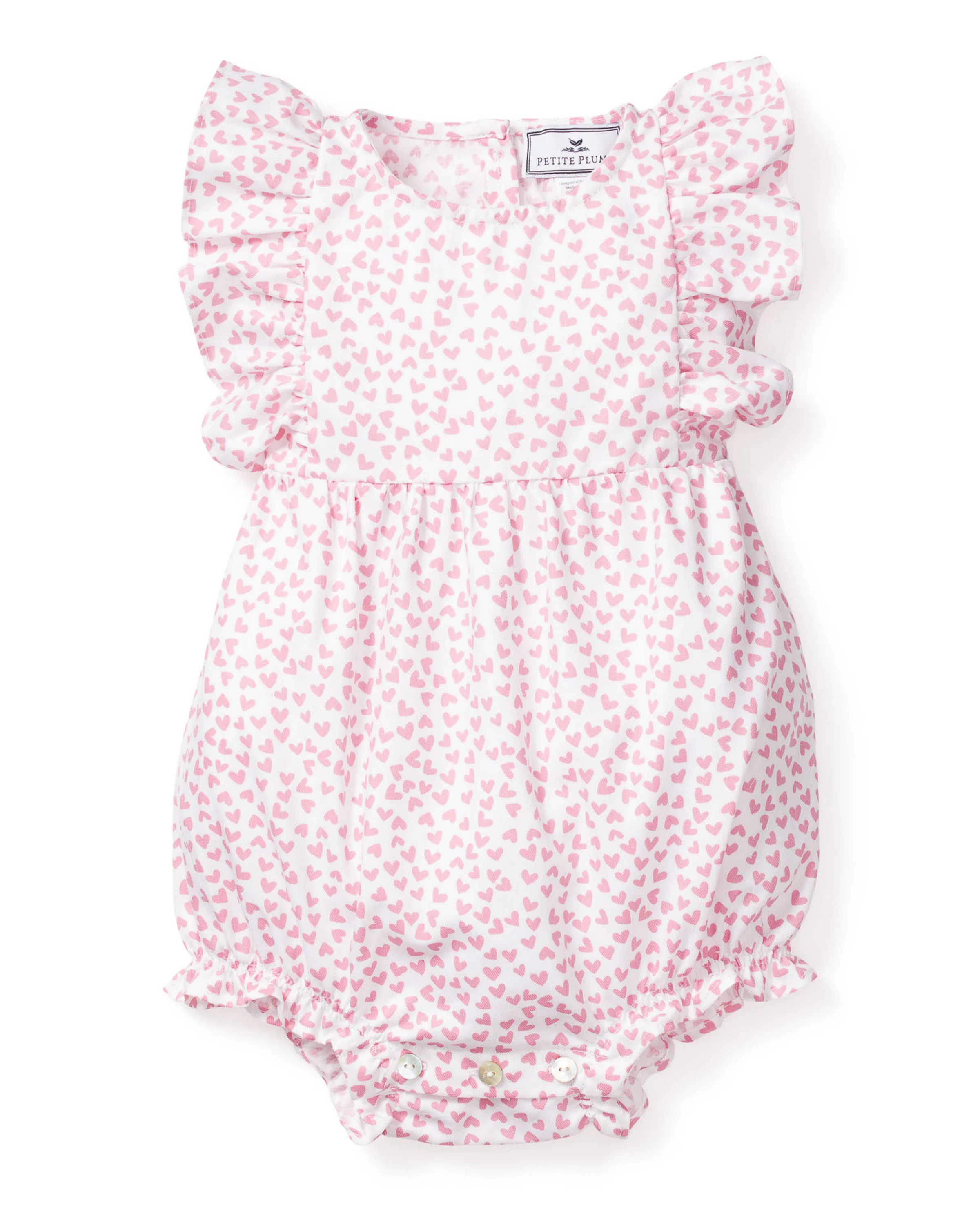 Baby's Twill Ruffled Romper in Sweethearts - Image 4