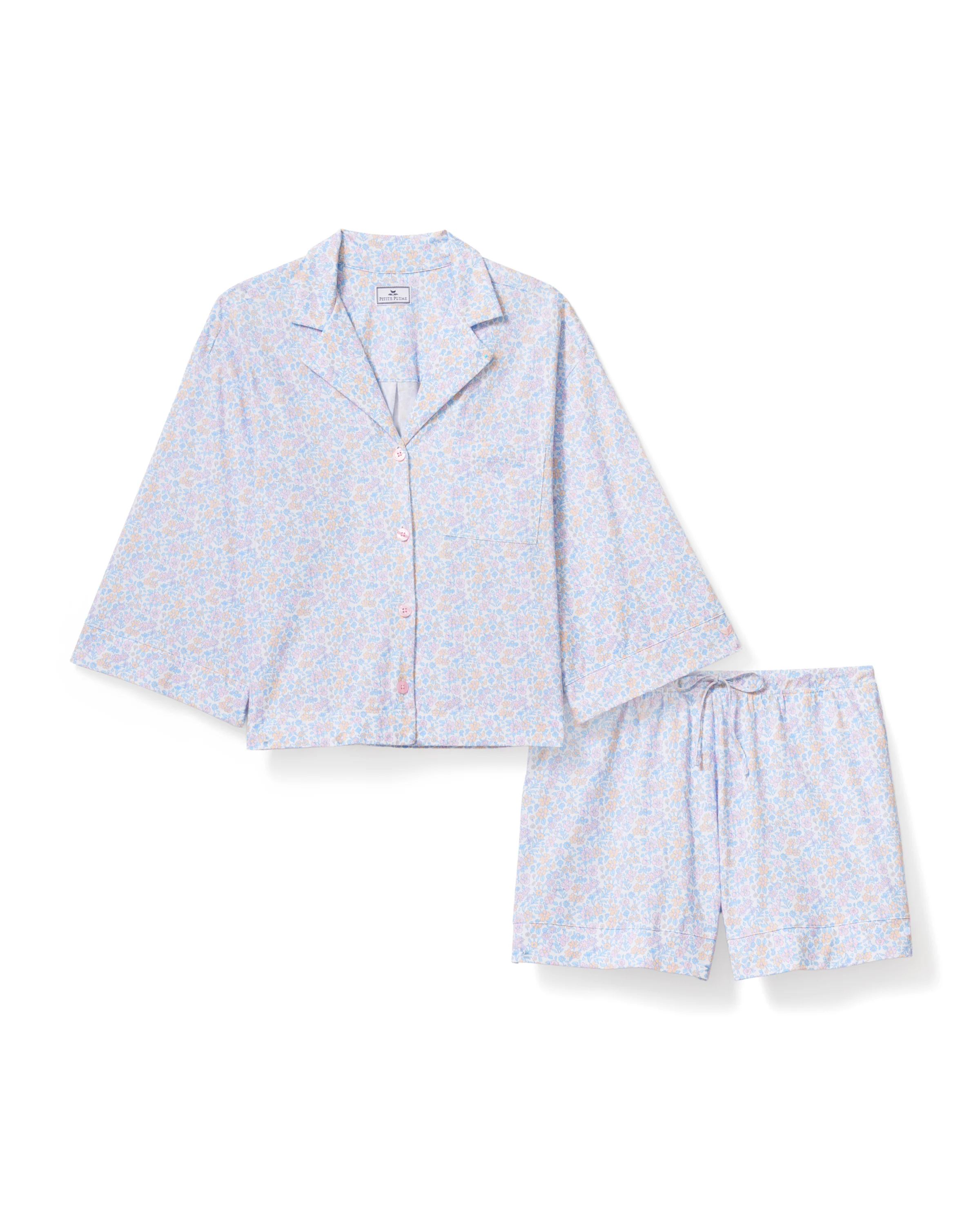The Olivia Lightweight Pima Short Set in Fleur Blanche - Image 5