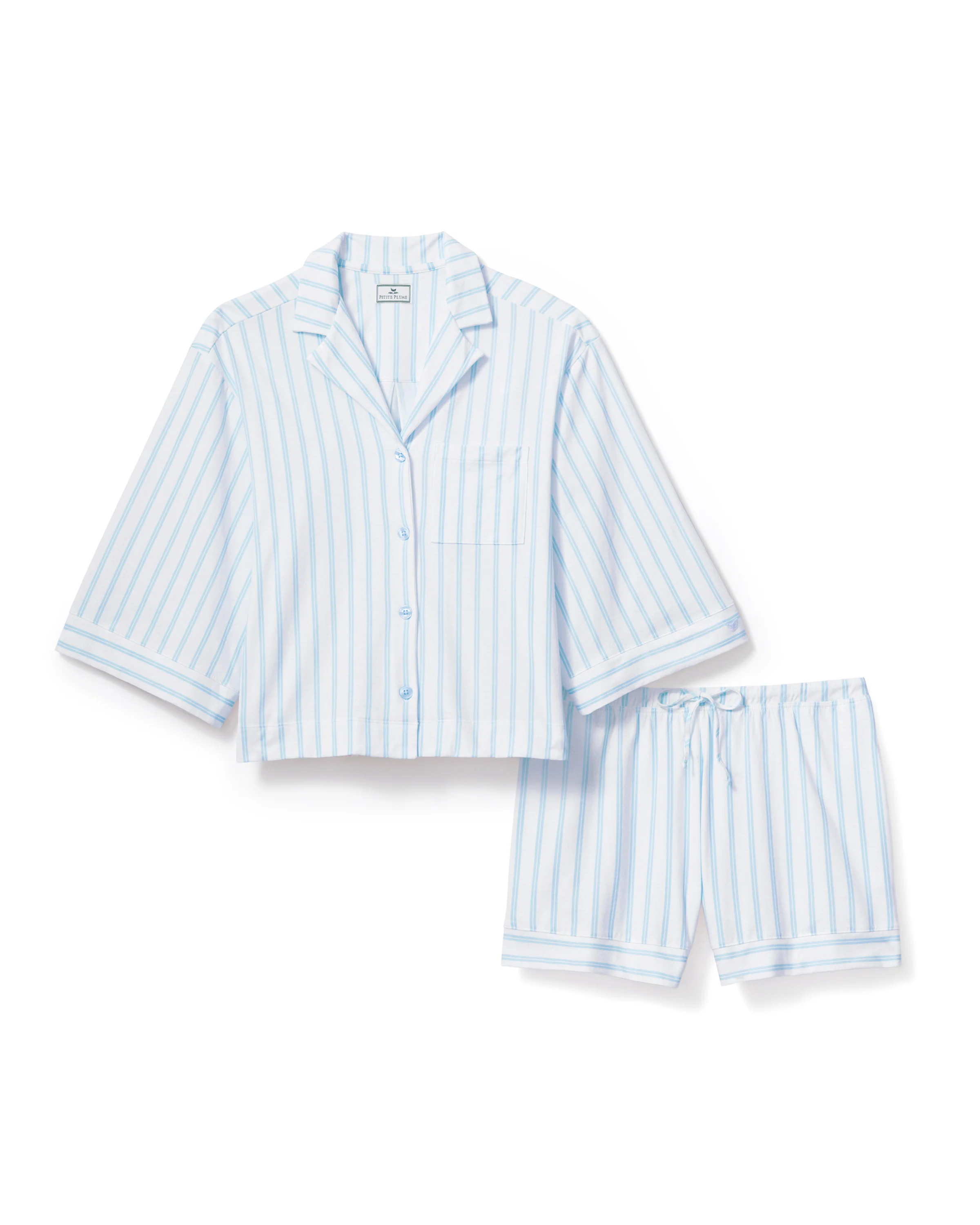The Olivia Pima Short Set in Periwinkle Stripe - Image 7