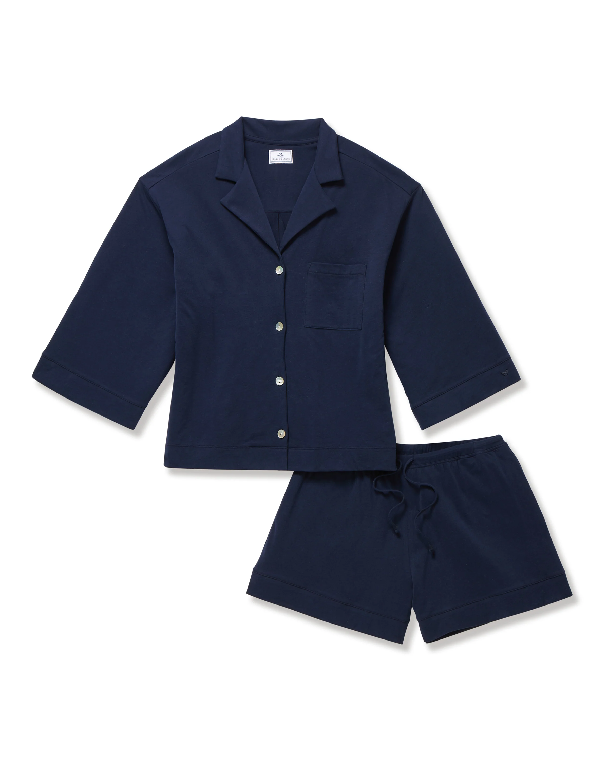 The Olivia Pima Short Set in Navy - Image 8