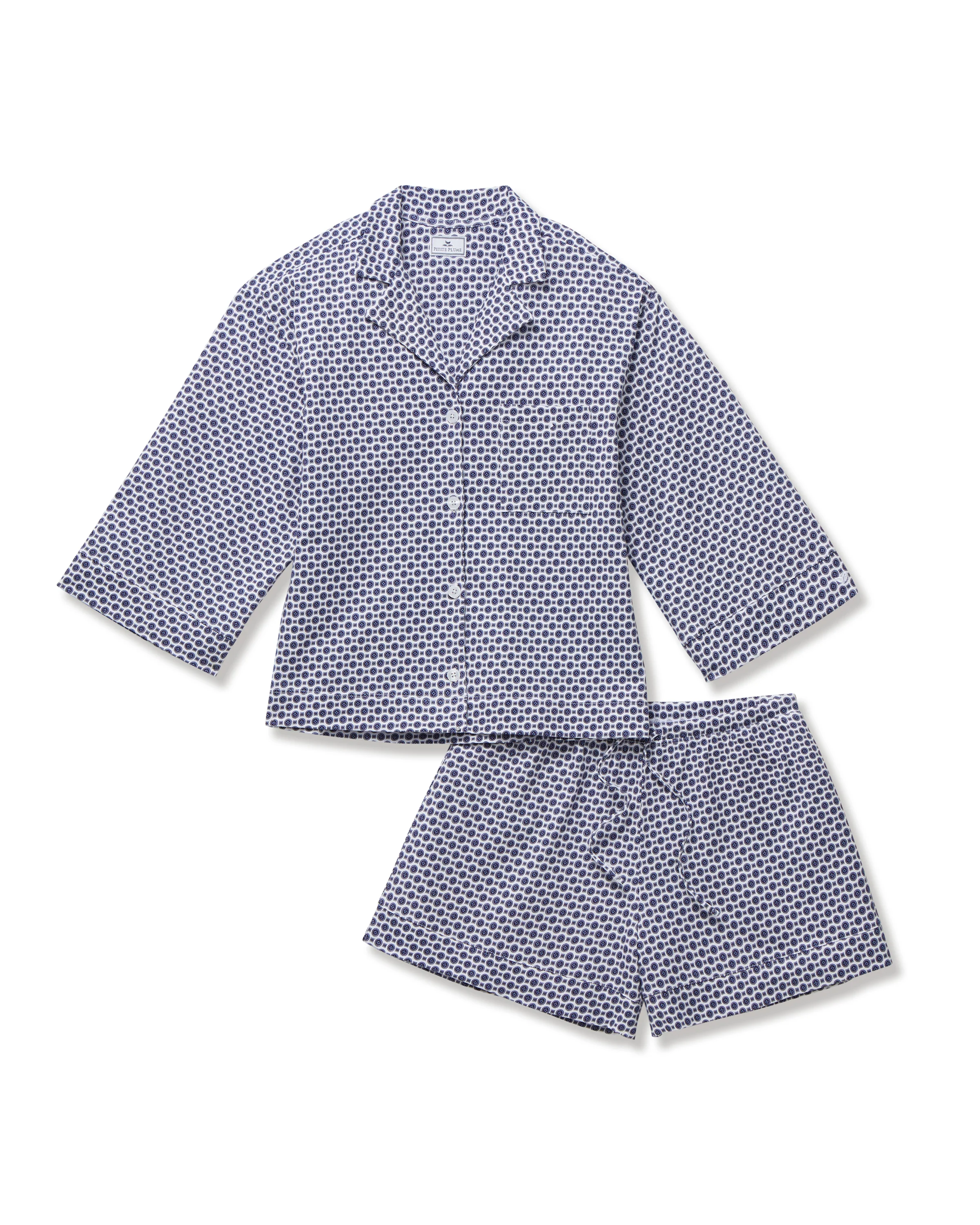 The Olivia Pima Short Set in Navy Foulard - Image 7