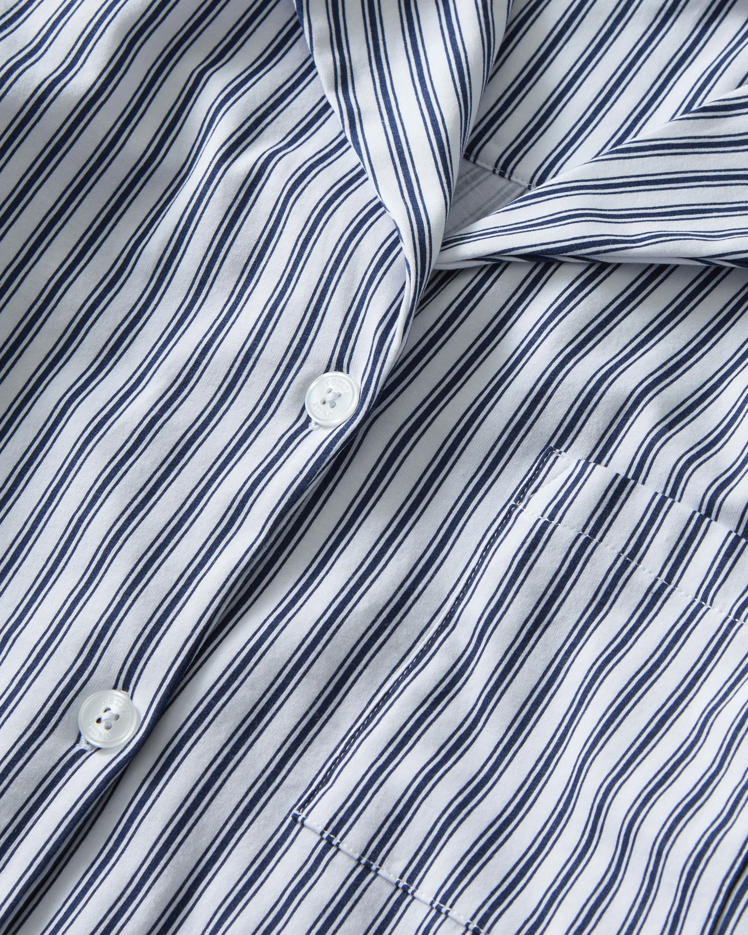 The Olivia Pima Short Set in Navy French Ticking - Image 6
