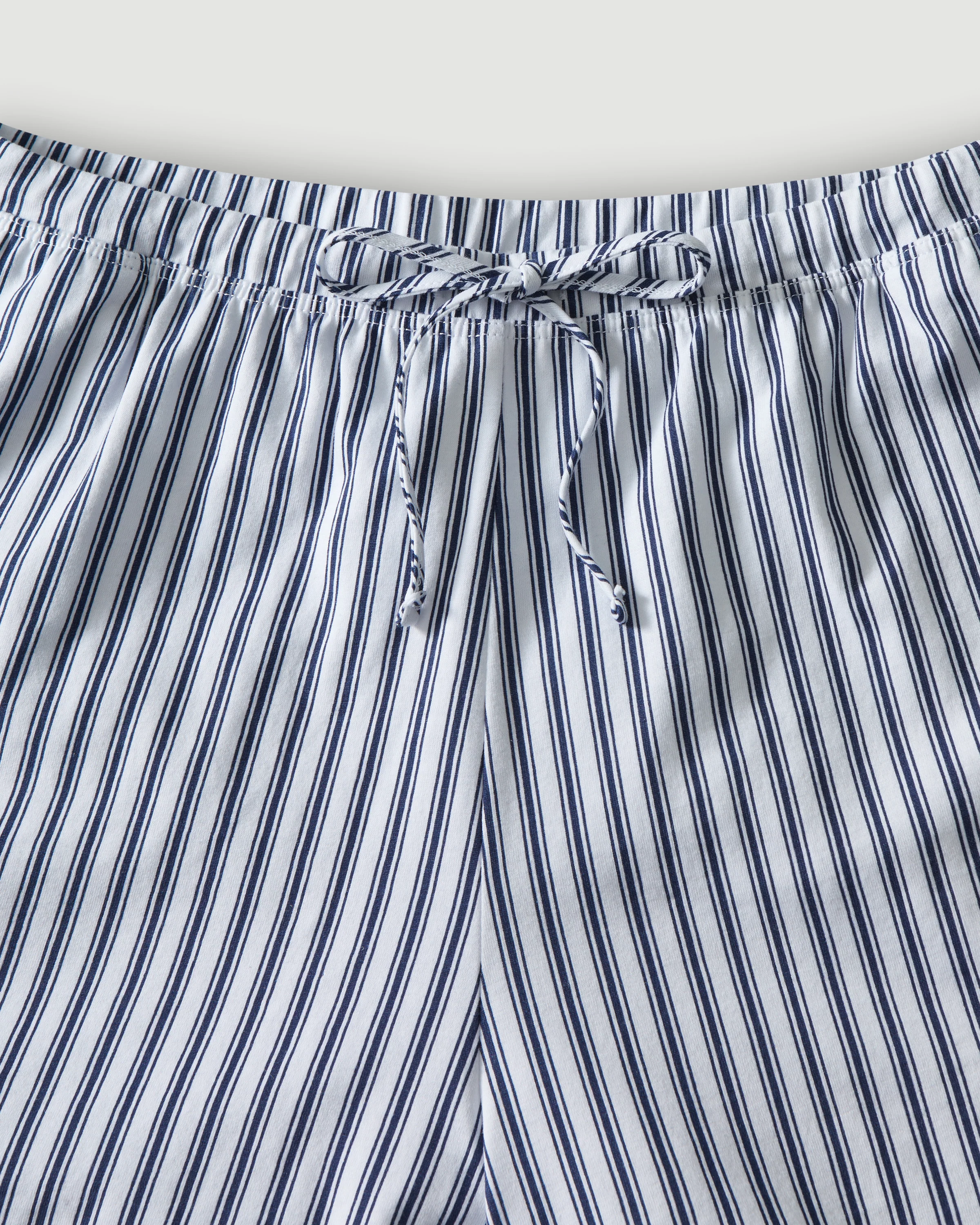 The Olivia Pima Short Set in Navy French Ticking - Image 7